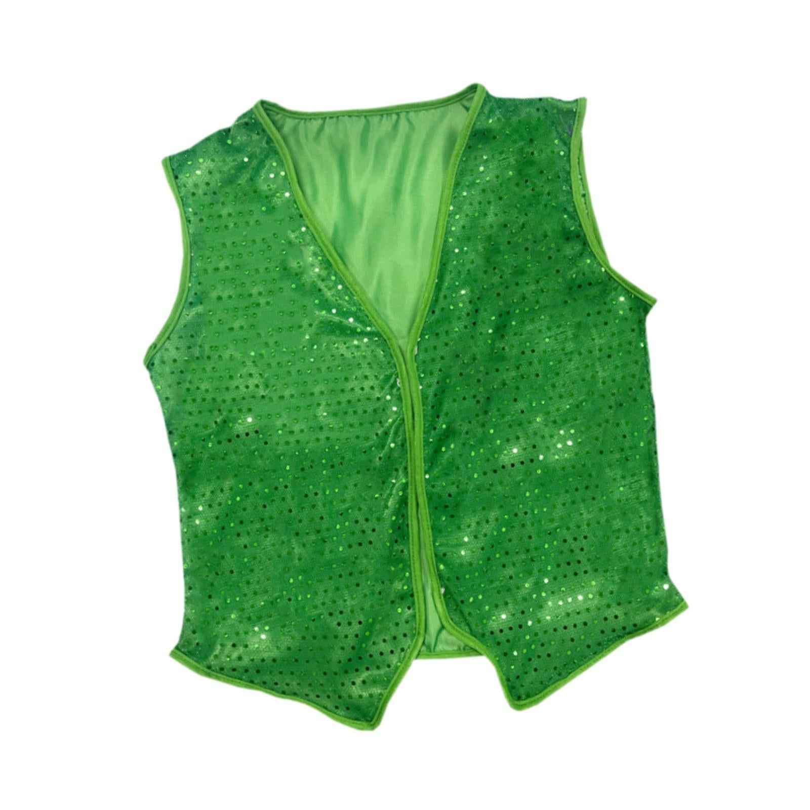 ST Patricks Day Vest Shiny Sequin Vest for Performance Dressing up Birthdays