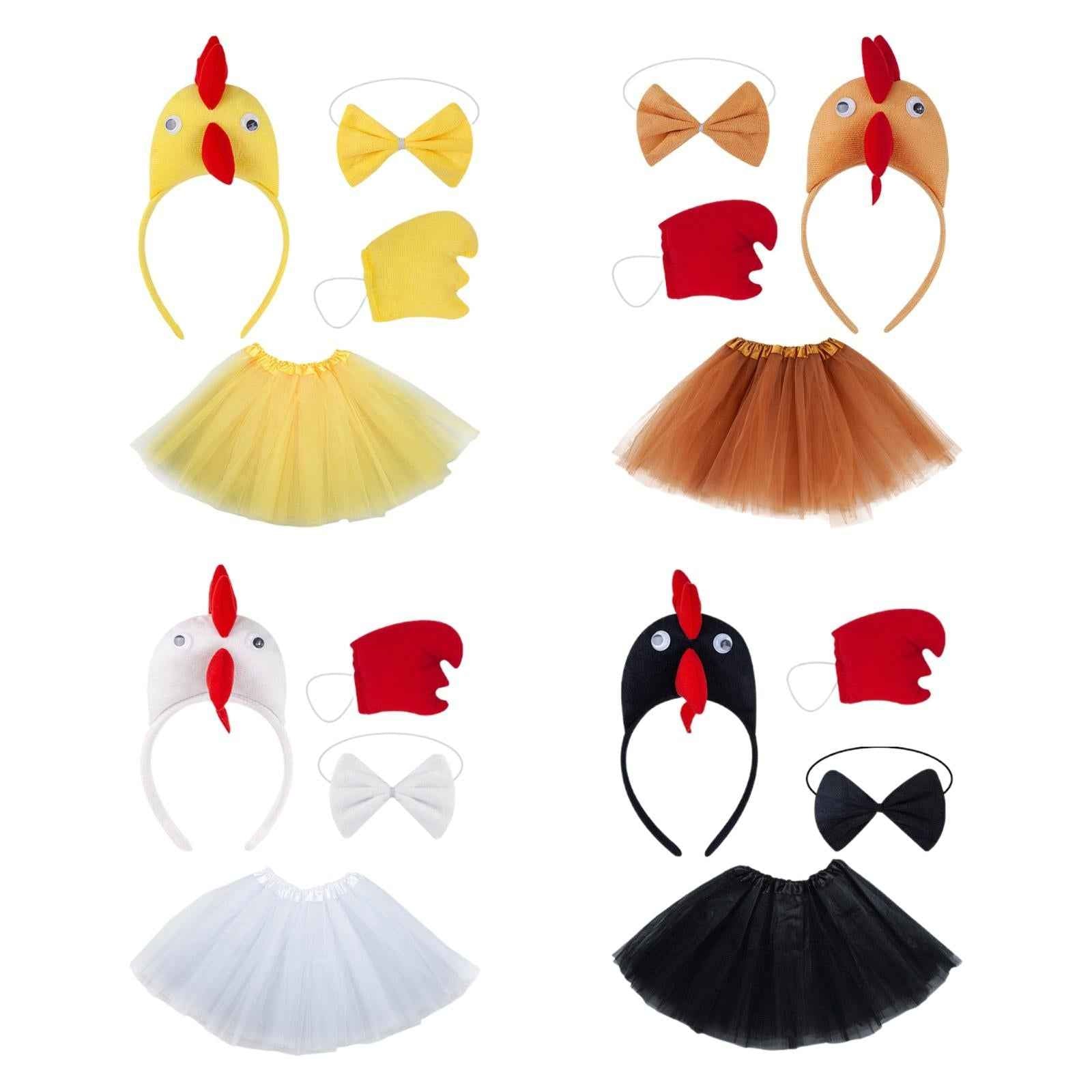Chicken Costume Set Cartoon for Kids Girls Fancy Dress Cute Chicken Headband Yellow