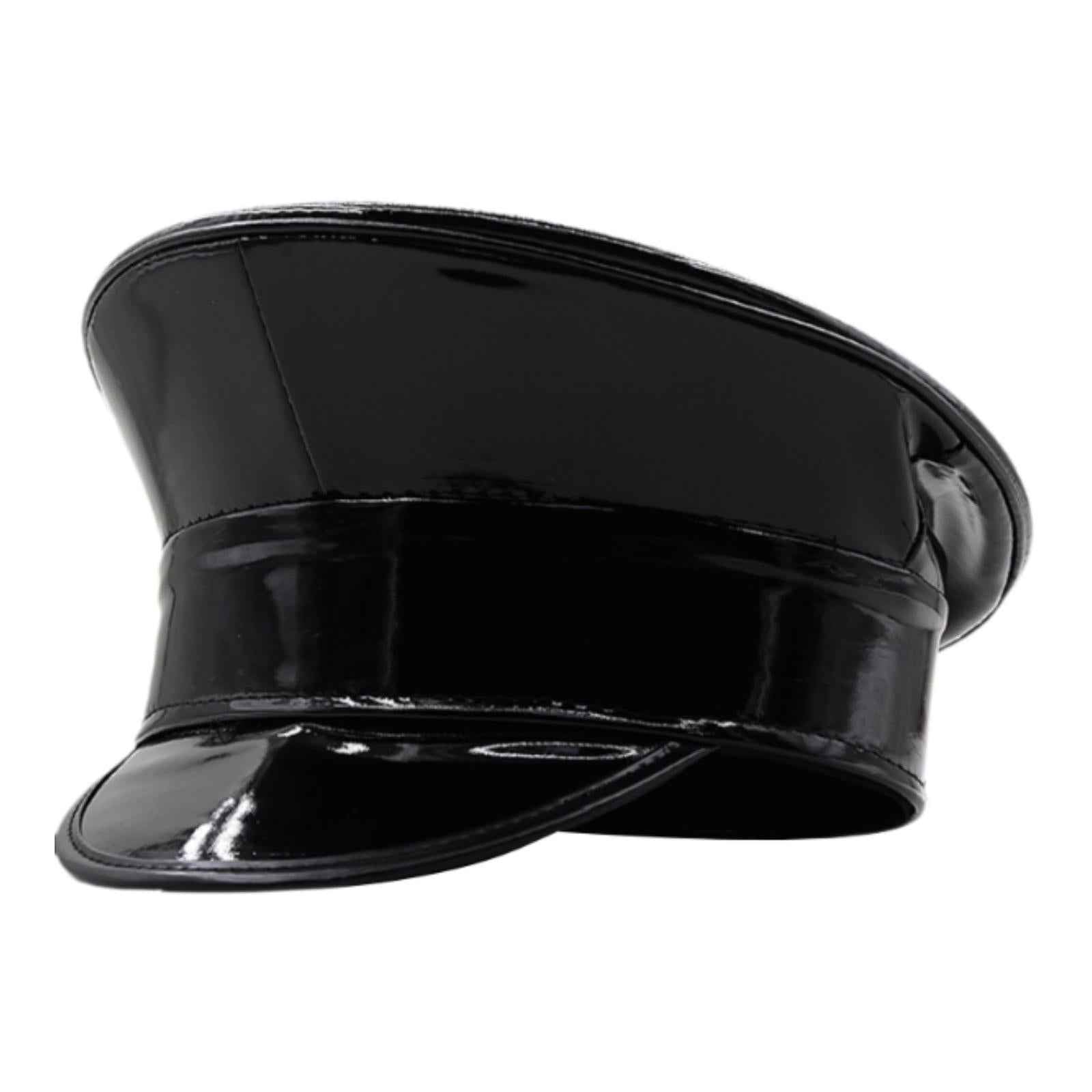Sailor Hat for Women Men Deluxe Holographic Officer Hat Costume Accessories Black