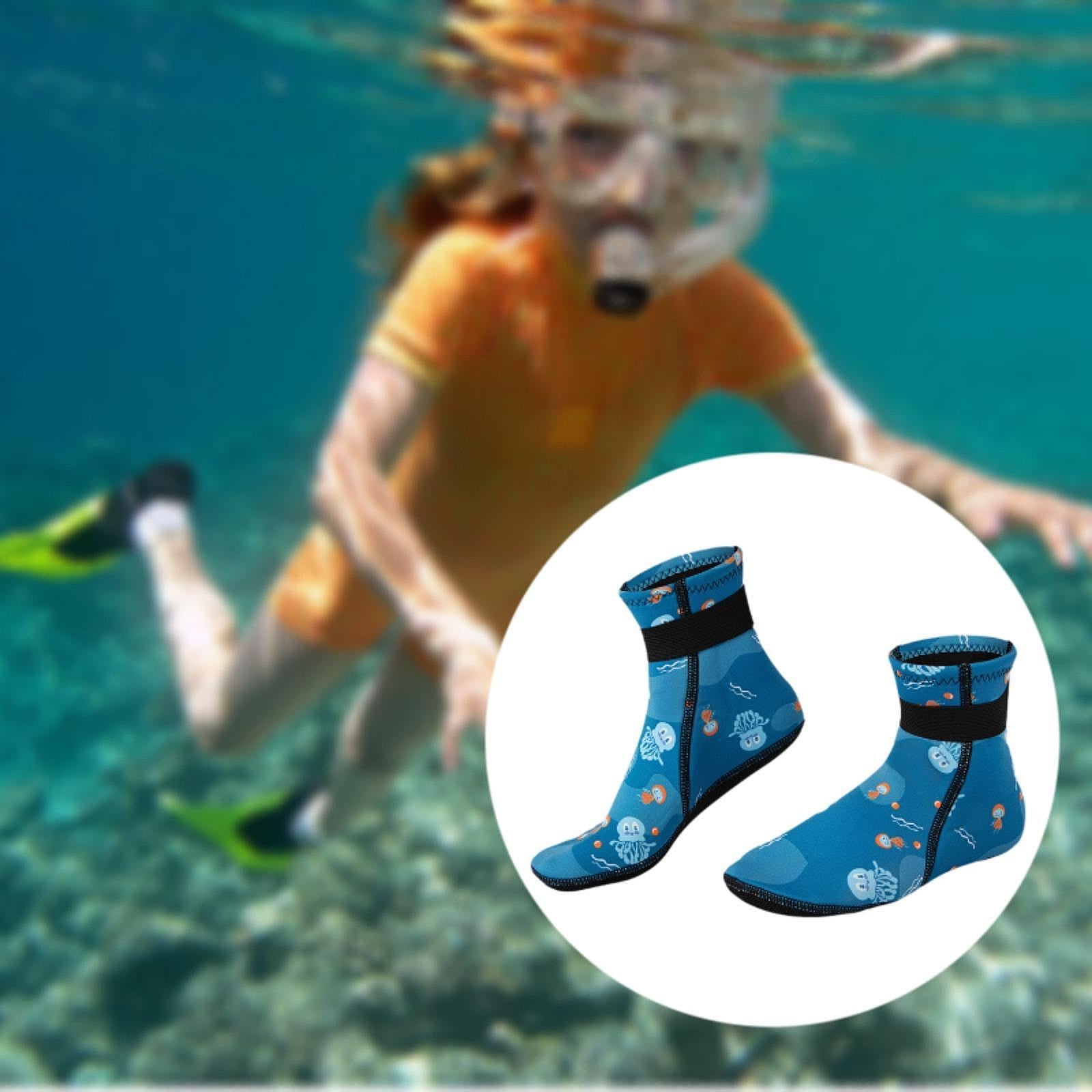 Diving Socks Keep Warm Thermal Wet Suit Socks for Sailing Rafting Snorkeling for 18cm Blue 31 to 33 yards