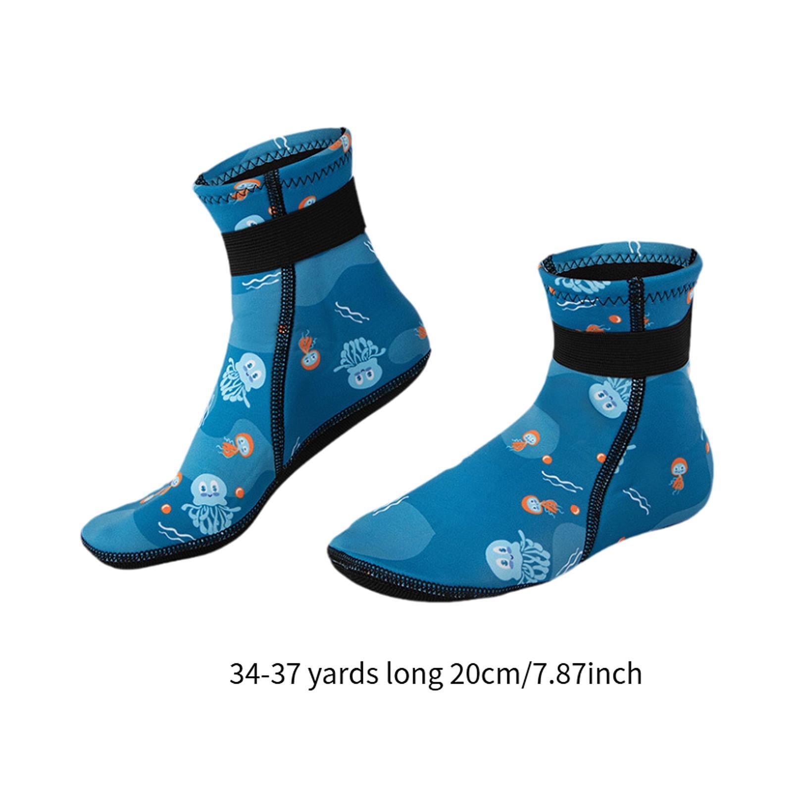 Diving Socks Keep Warm Thermal Wet Suit Socks for Sailing Rafting Snorkeling for 20cm Blue 34 to 37 yards