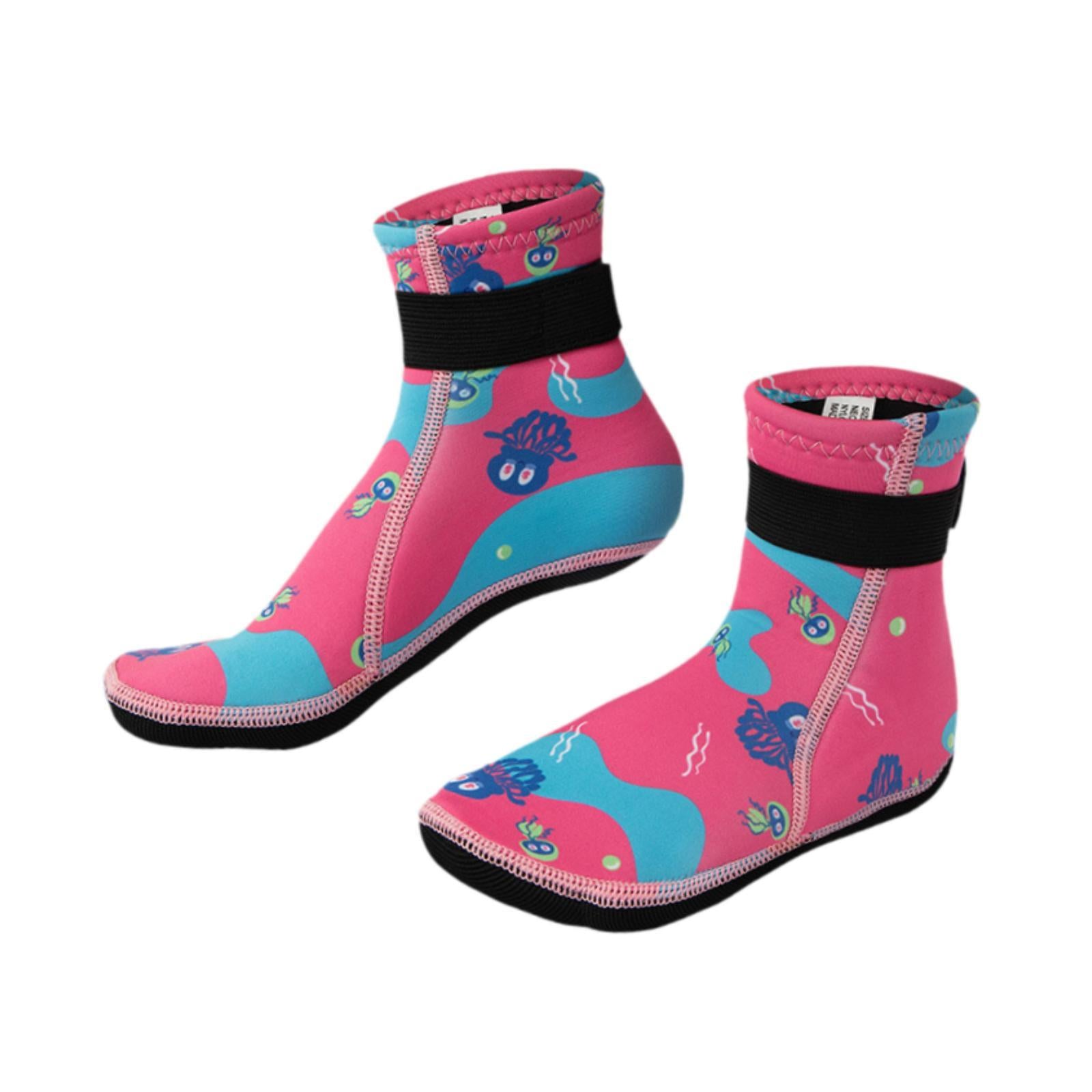 Diving Socks Keep Warm Thermal Wet Suit Socks for Sailing Rafting Snorkeling for 14cm Pink 23 to 26 yards