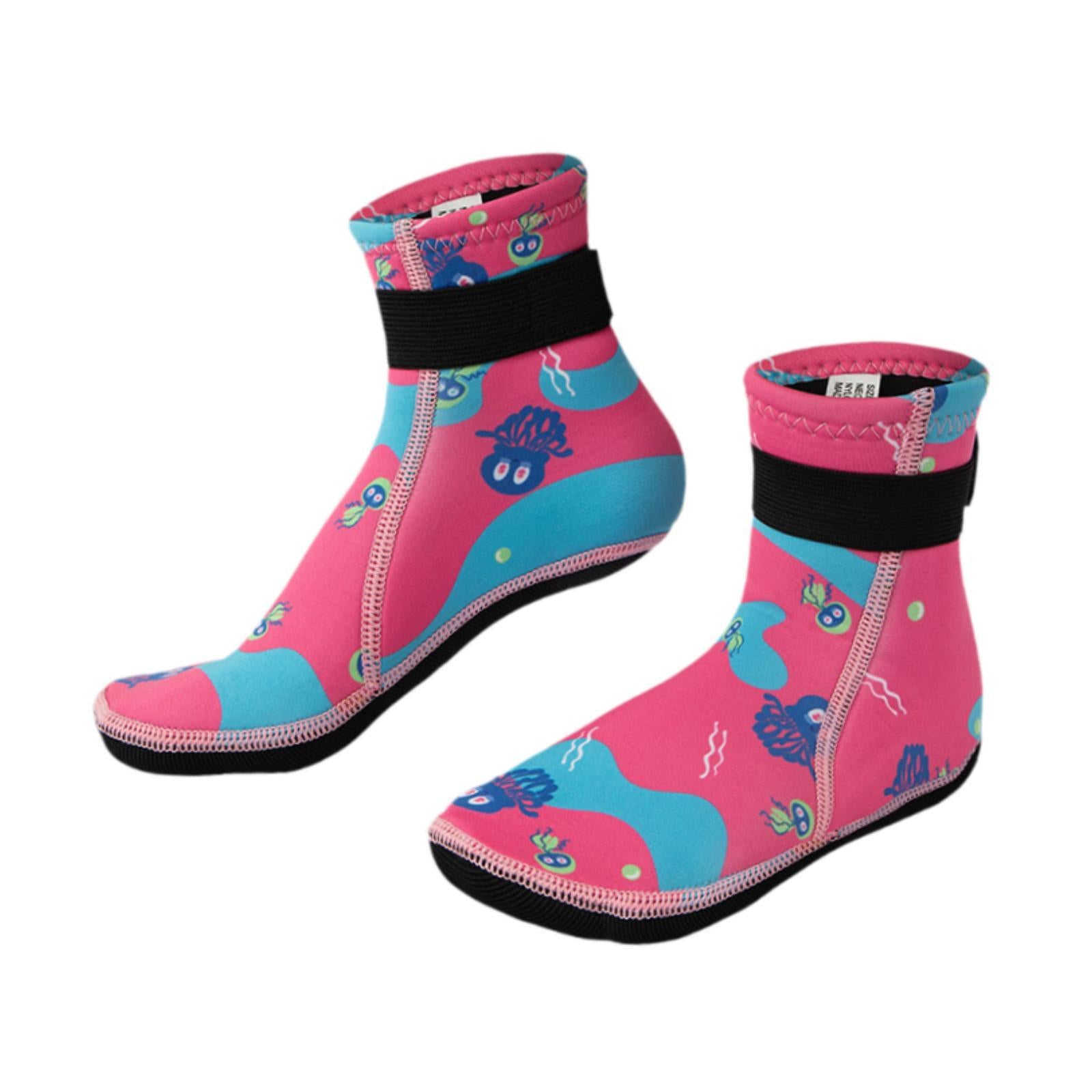 Diving Socks Keep Warm Thermal Wet Suit Socks for Sailing Rafting Snorkeling for 18cm Pink 31 to 33 yards