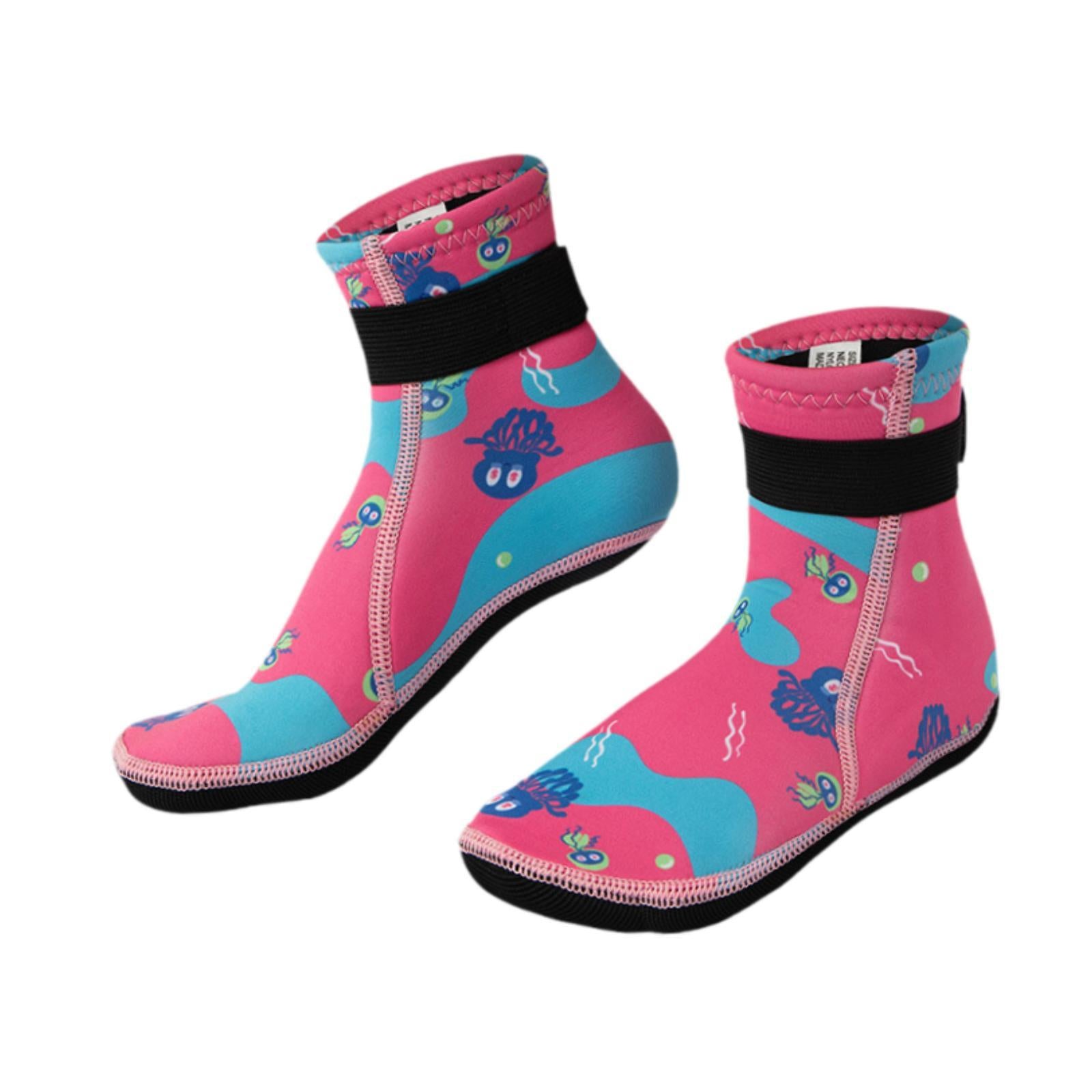 Diving Socks Keep Warm Thermal Wet Suit Socks for Sailing Rafting Snorkeling for 18cm Pink 31 to 33 yards