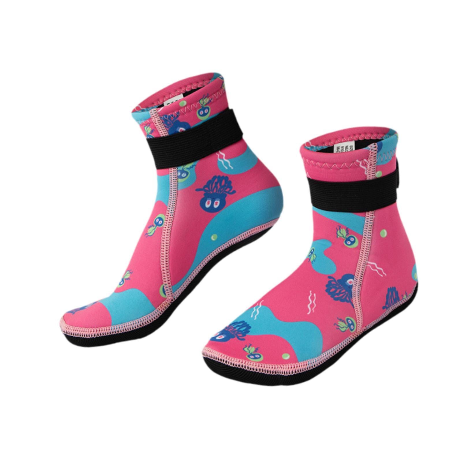 Diving Socks Keep Warm Thermal Wet Suit Socks for Sailing Rafting Snorkeling for 18cm Pink 31 to 33 yards