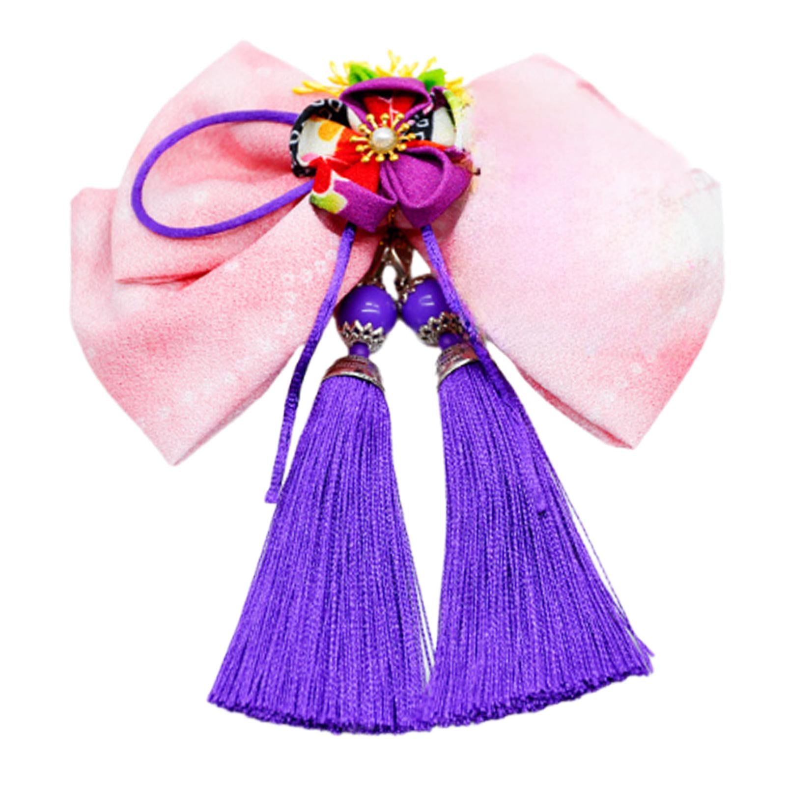 Bowknot Tassel Hair Accessories for Girls Hairpiece Japanese Style Hair Clip Style C