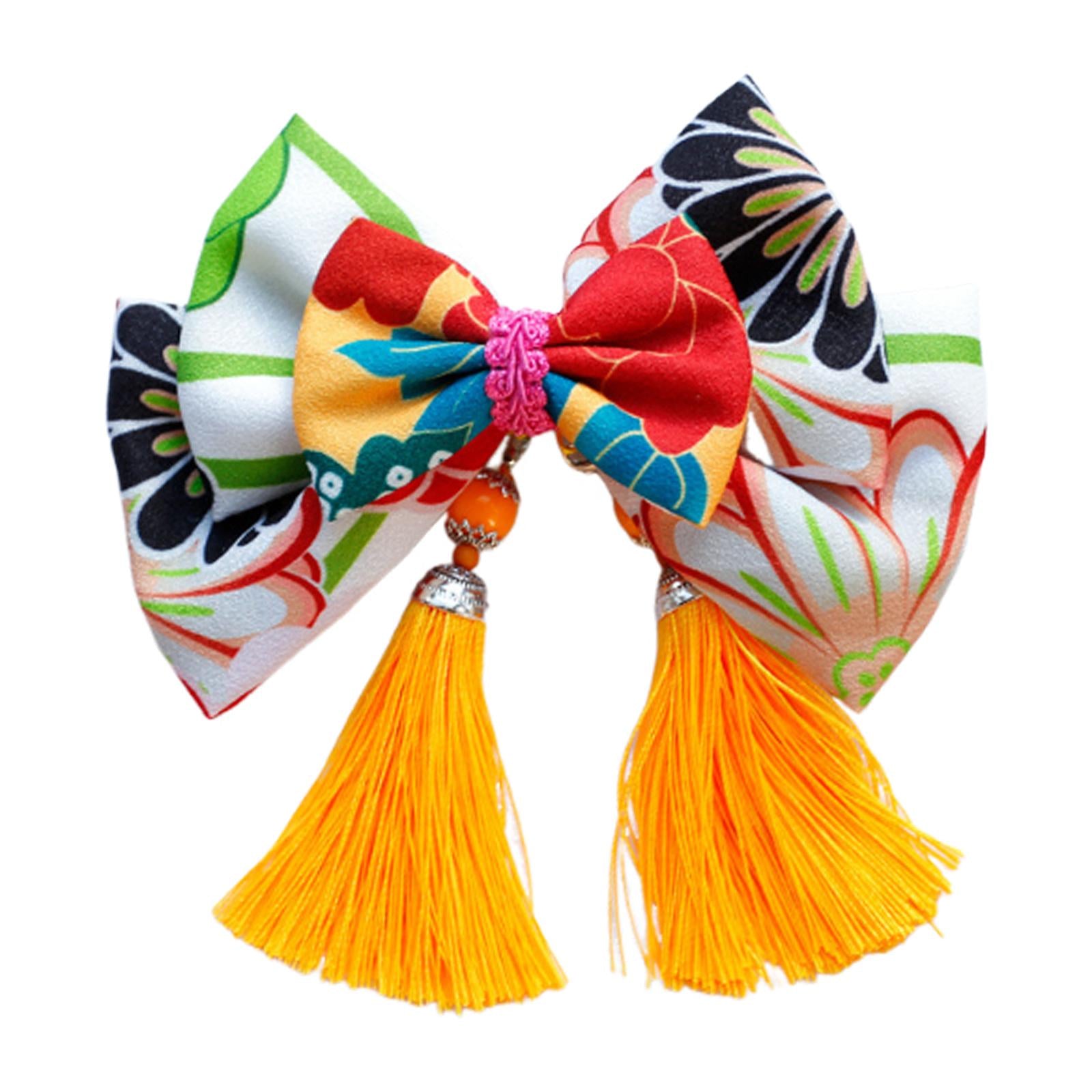 Bowknot Tassel Hair Accessories for Girls Hairpiece Japanese Style Hair Clip Style E