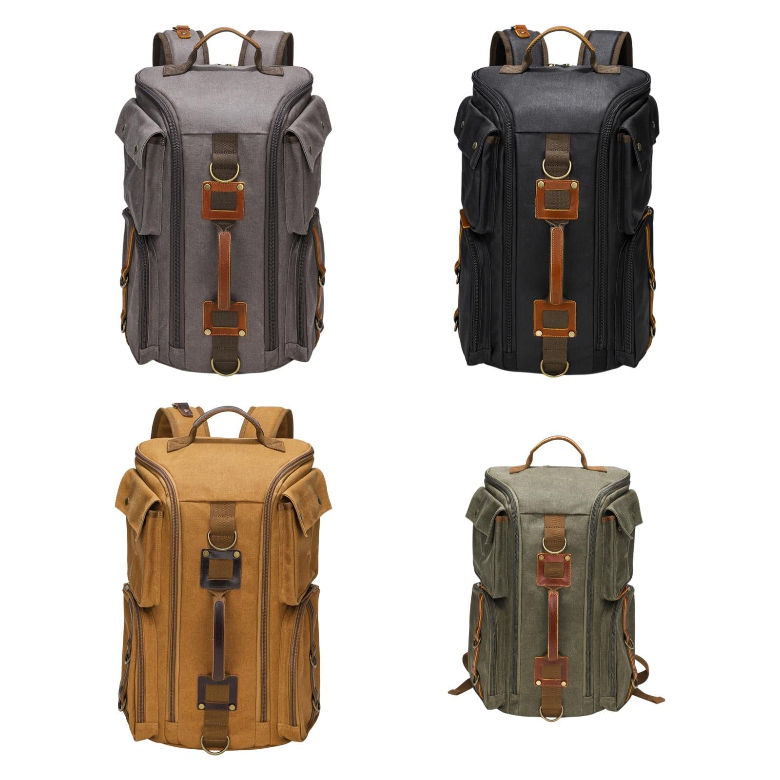 Canvas Backpack for Men 16 inch Laptop Backpack for Business Camping Outdoor Gray