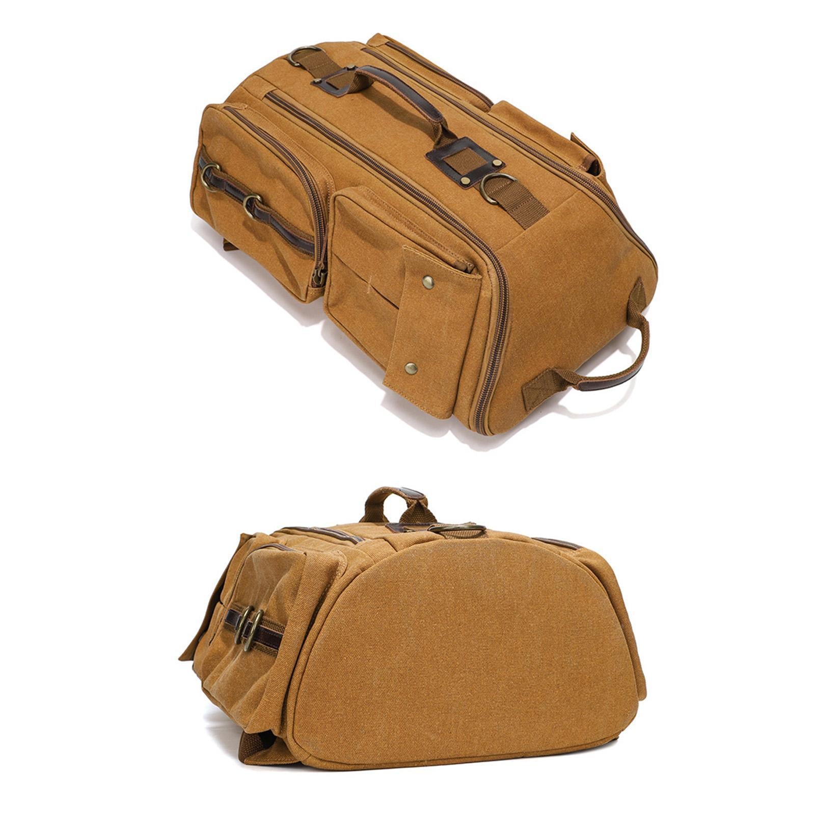 Canvas Backpack for Men 16 inch Laptop Backpack for Business Camping Outdoor Yellow