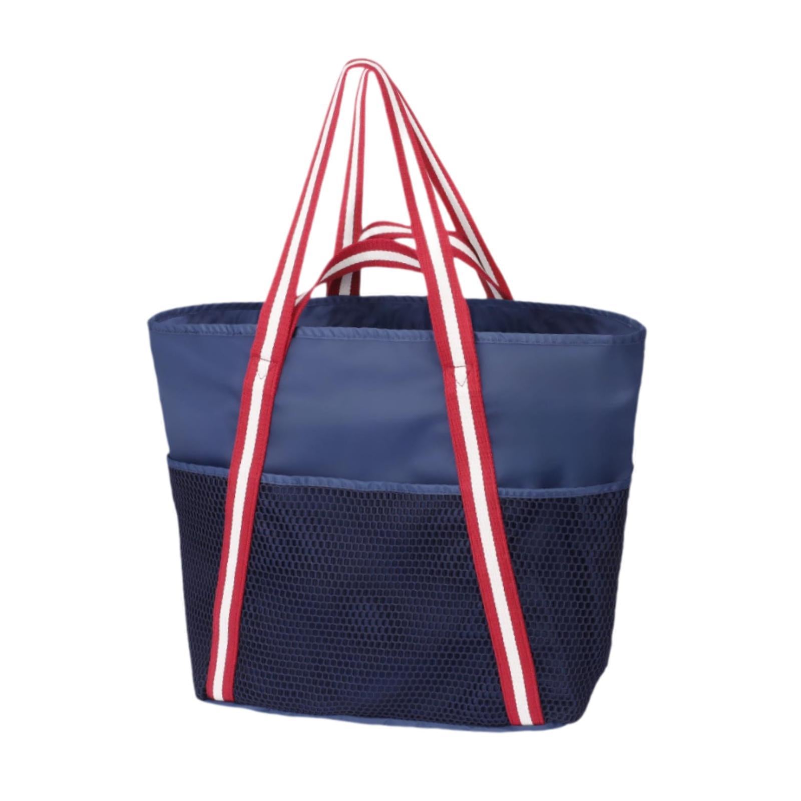 Beach Tote Bag Large Lightweight Shoulder Bag for Sport Event Stadium Street Blue