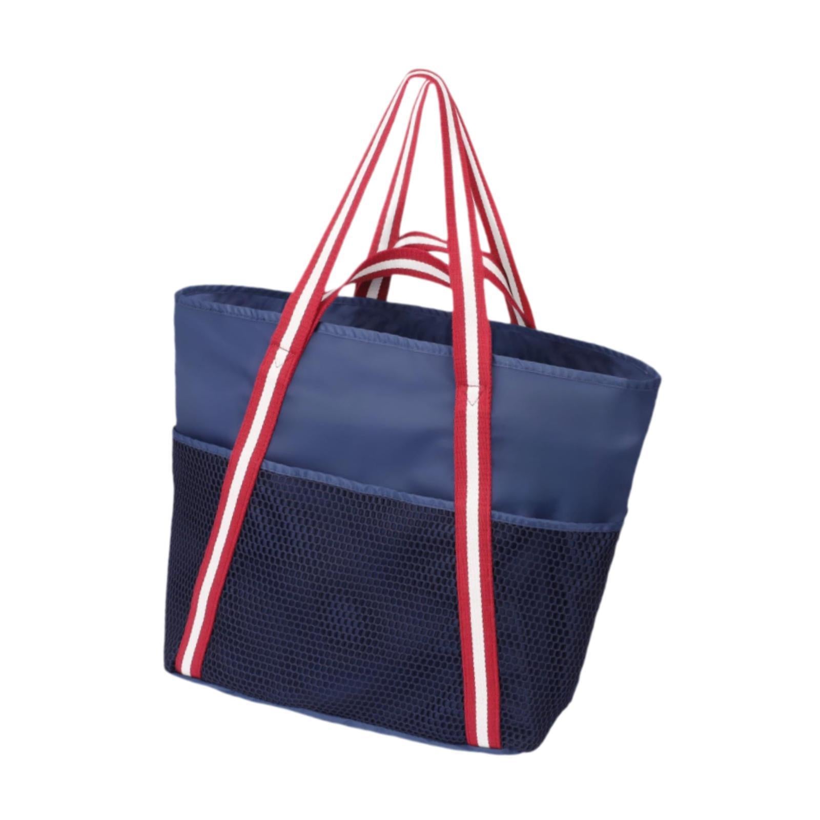Beach Tote Bag Large Lightweight Shoulder Bag for Sport Event Stadium Street Blue