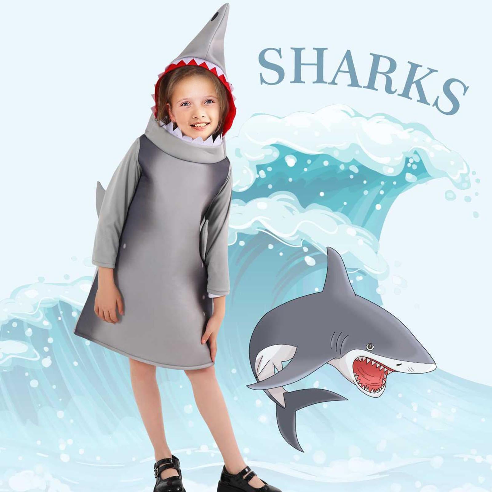 Child Shark Costume Animal Cosplay Outfit for Themed Party Carnival Festival 84cm