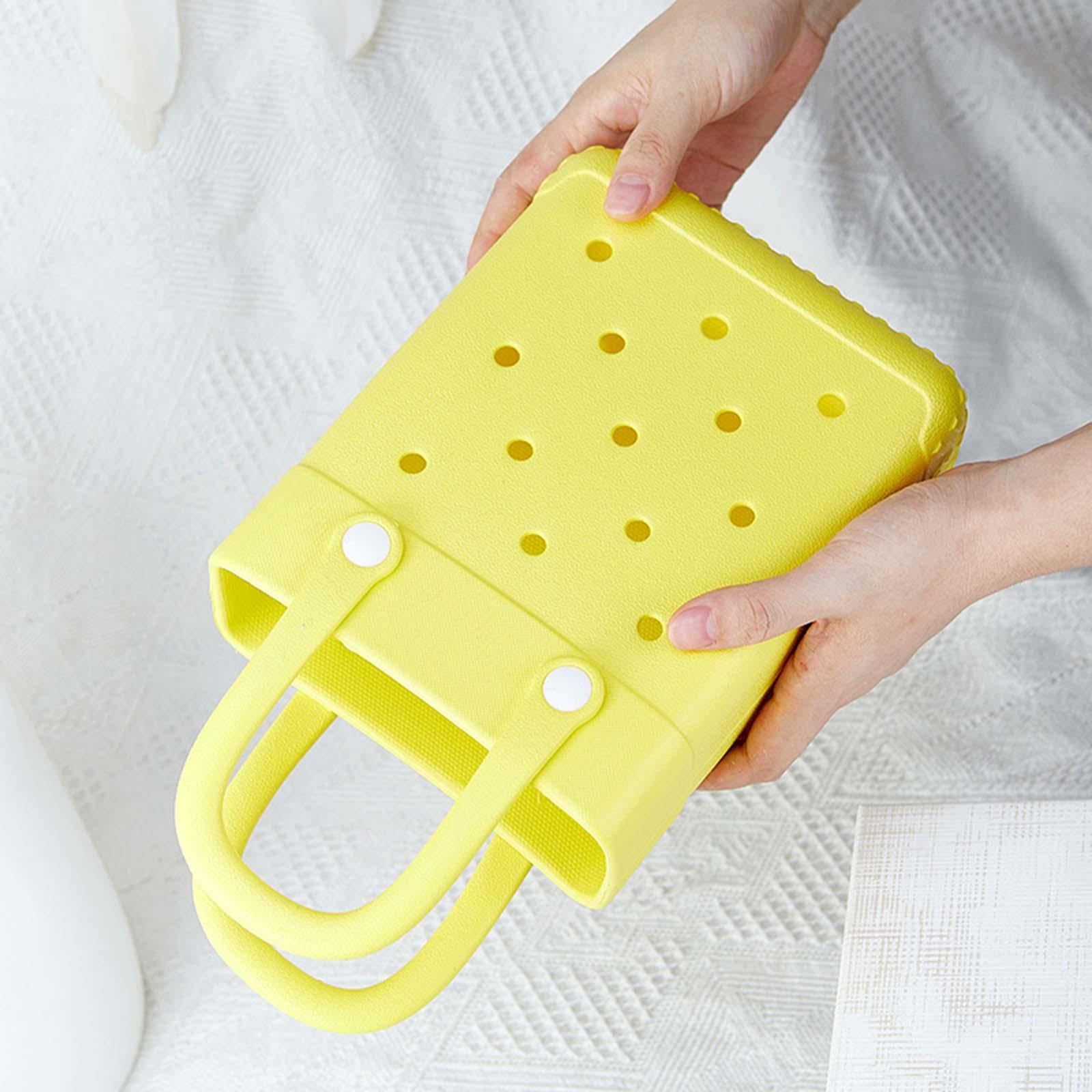 Beach Tote Bag Multi Purpose Beach Storage Basket for Outdoor Travel Holiday yellow