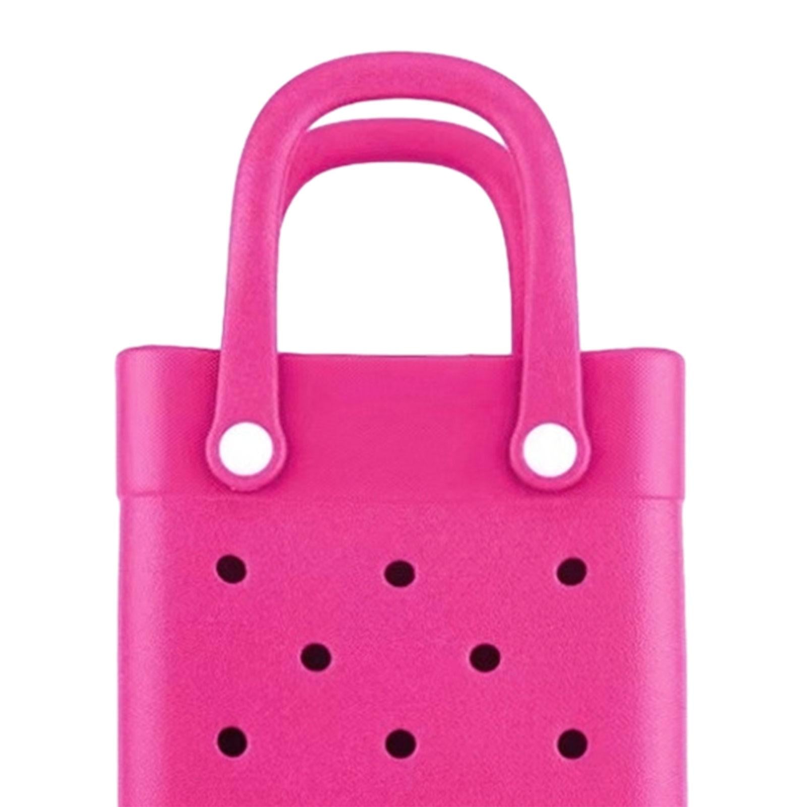 Beach Tote Bag Multi Purpose Beach Storage Basket for Outdoor Travel Holiday Rose Red