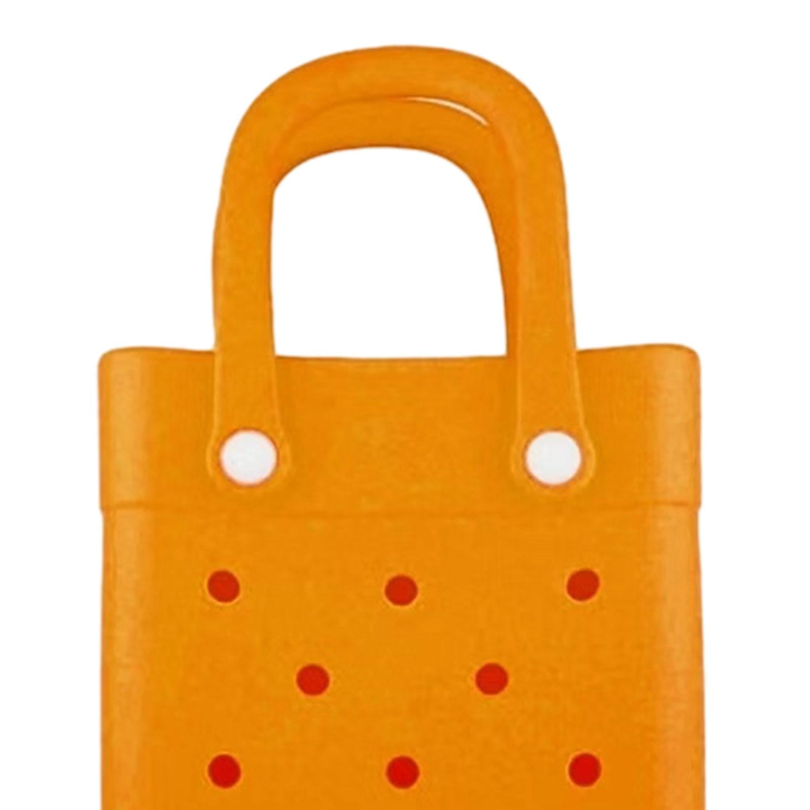 Beach Tote Bag Multi Purpose Beach Storage Basket for Outdoor Travel Holiday orange