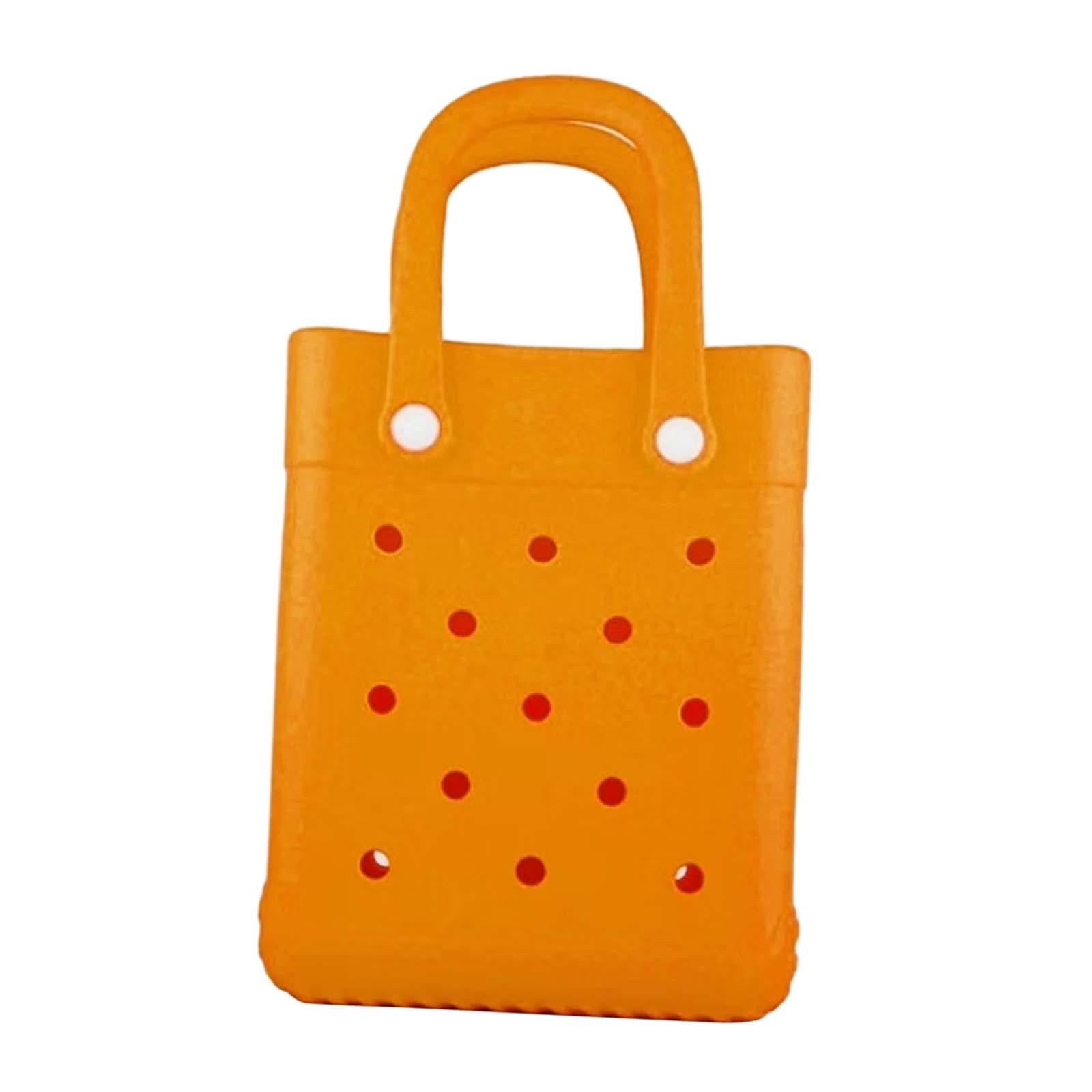 Beach Tote Bag Multi Purpose Beach Storage Basket for Outdoor Travel Holiday orange
