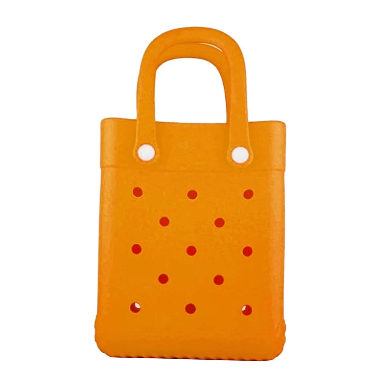 Beach Tote Bag Multi Purpose Beach Storage Basket for Outdoor Travel Holiday orange