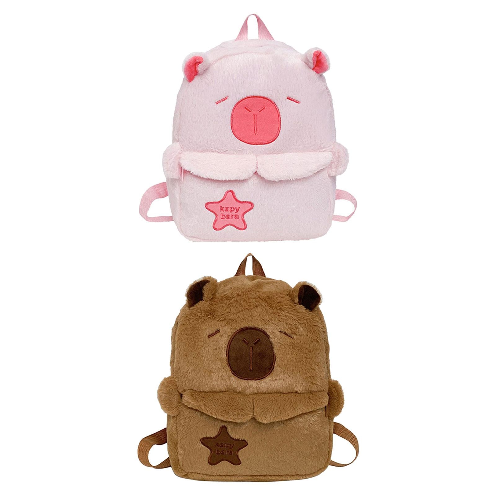 Capibara Backpack with Handle Funny Casual Daypack for Party Travel Birthday Pink