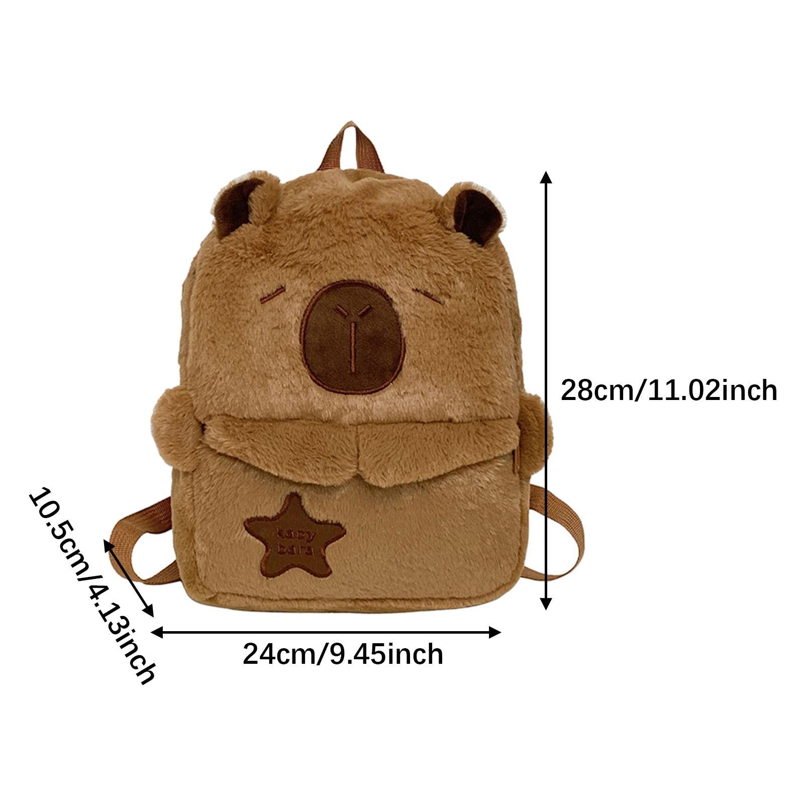 Capibara Backpack with Handle Funny Casual Daypack for Party Travel Birthday Brown