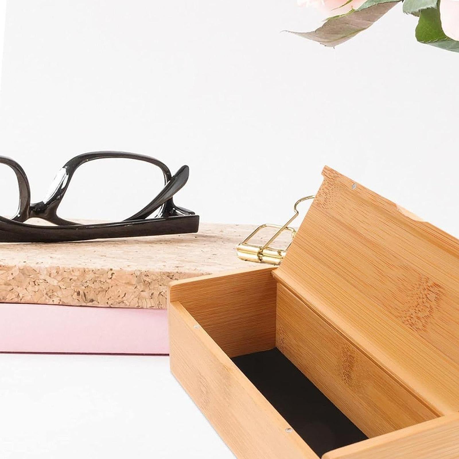 Bamboo Sunglasses Storage Box Sleek Versatile Use Watch Box for Store Travel