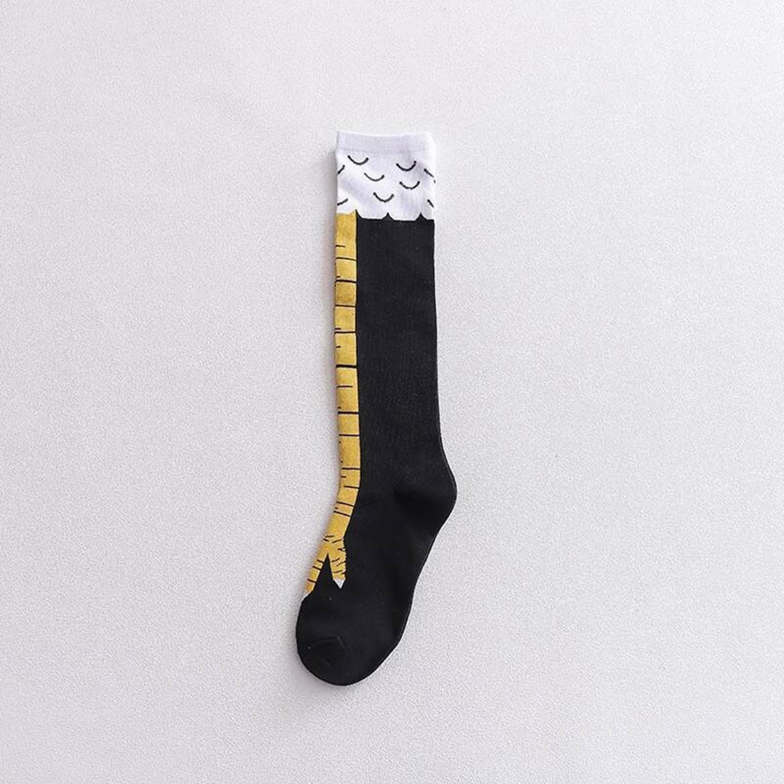 2 Pair Leg Dress Socks Chicken Feet Socks for Cosplay Birthday Gift Shopping black and yellow