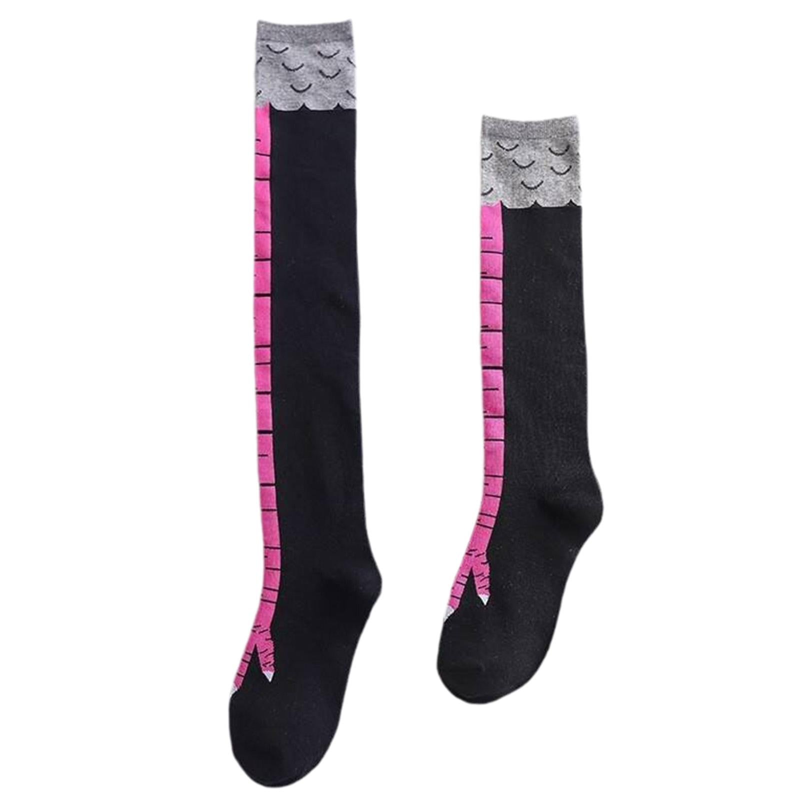 2 Pair Leg Dress Socks Chicken Feet Socks for Cosplay Birthday Gift Shopping black and red