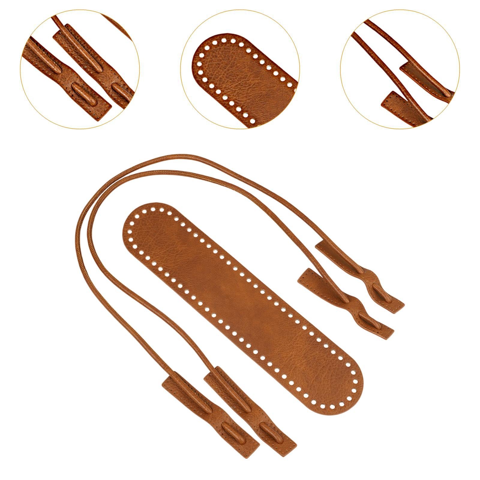PU Leather Bag Knitting Set DIY for Enthusiasts Crossbody Purse Professional Brown
