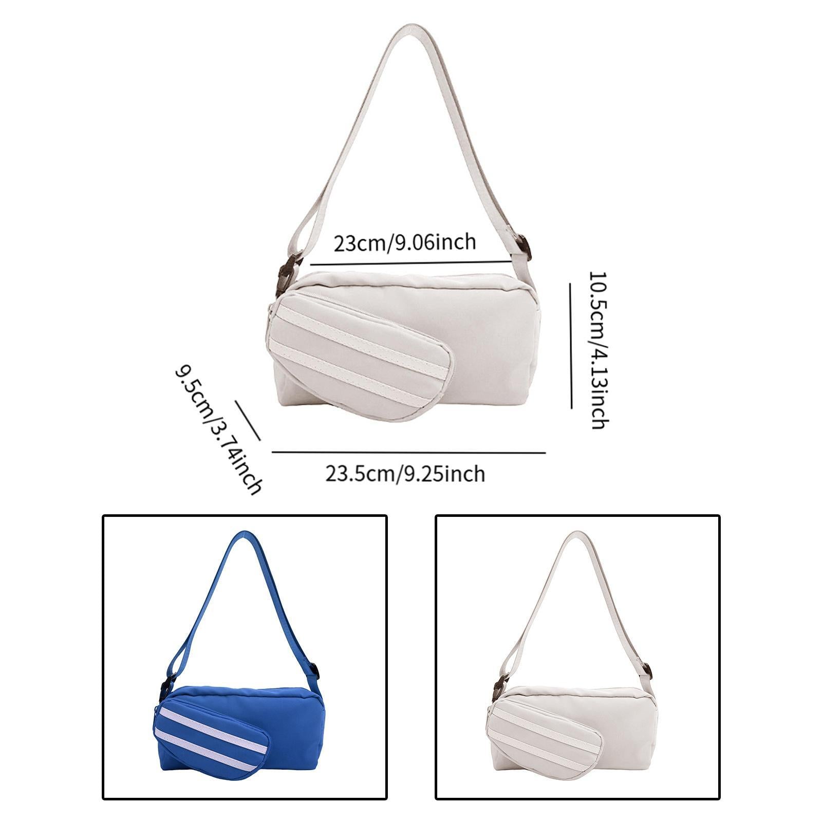 Crossbody Bag with Adjustable Strap Lightweight Oxford Cloth Stylish Handbag White
