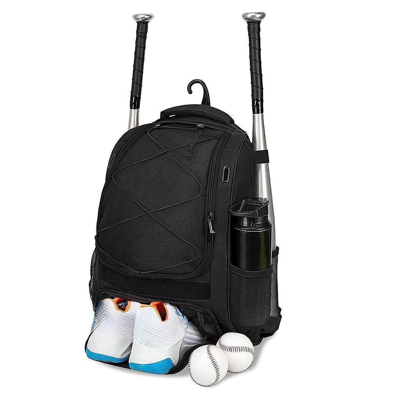 Baseball Backpack Professional Portable Sport Bag for Gym Soccer Boys Girls black