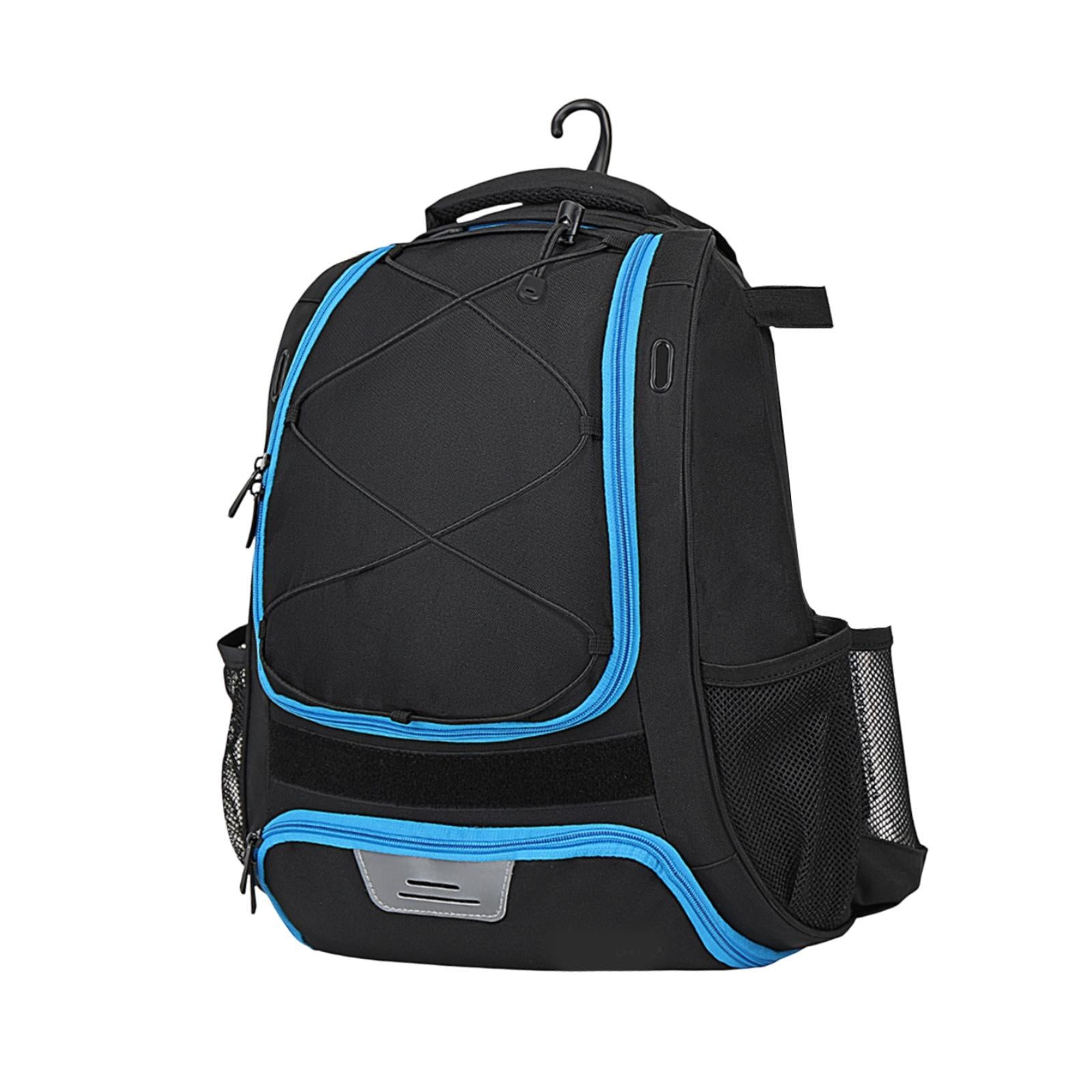 Baseball Backpack Professional Portable Sport Bag for Gym Soccer Boys Girls black blue
