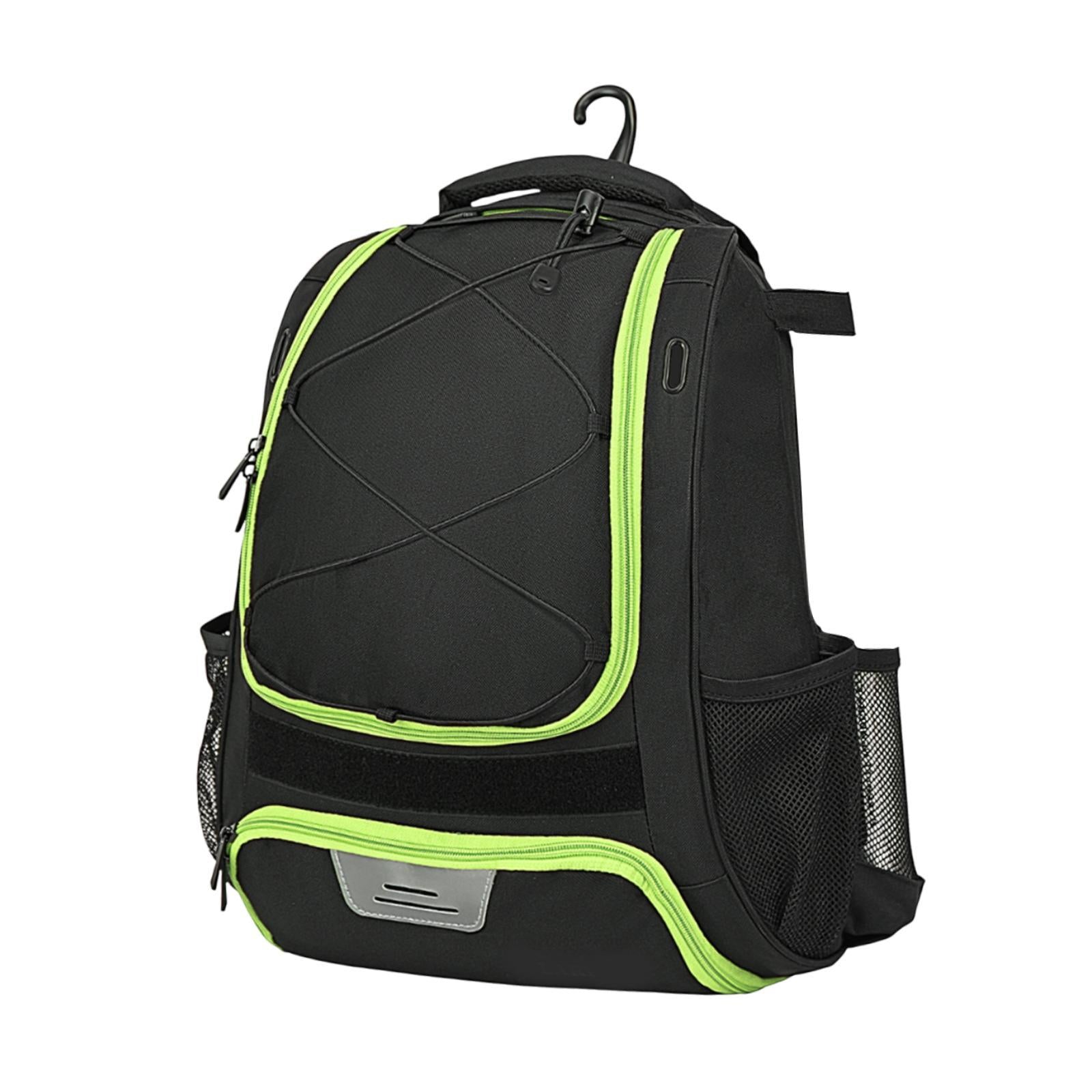 Baseball Backpack Professional Portable Sport Bag for Gym Soccer Boys Girls black green