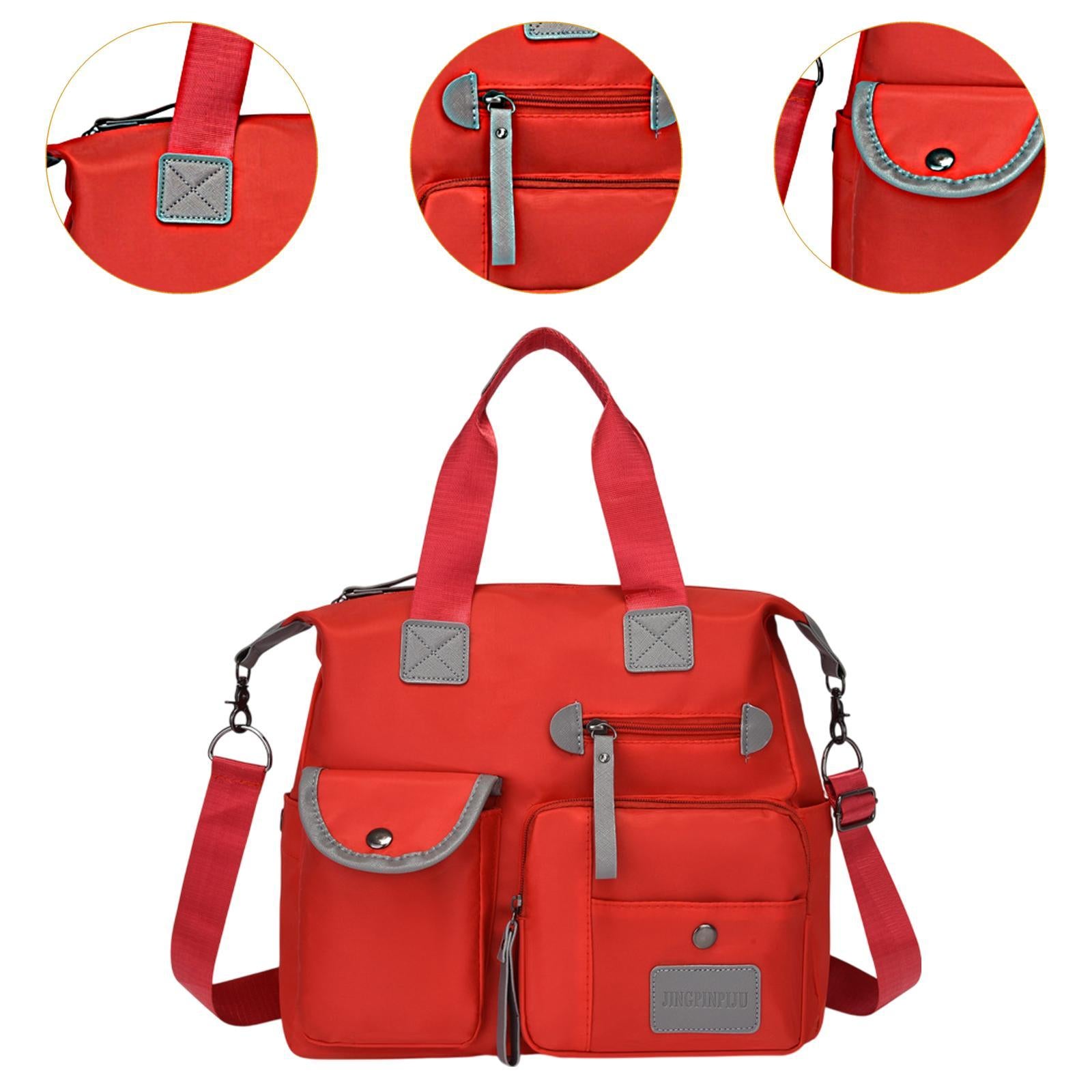 Women Tote Bag with Multi Pockets Daily Satchel Reusable Beach Crossbody Bag