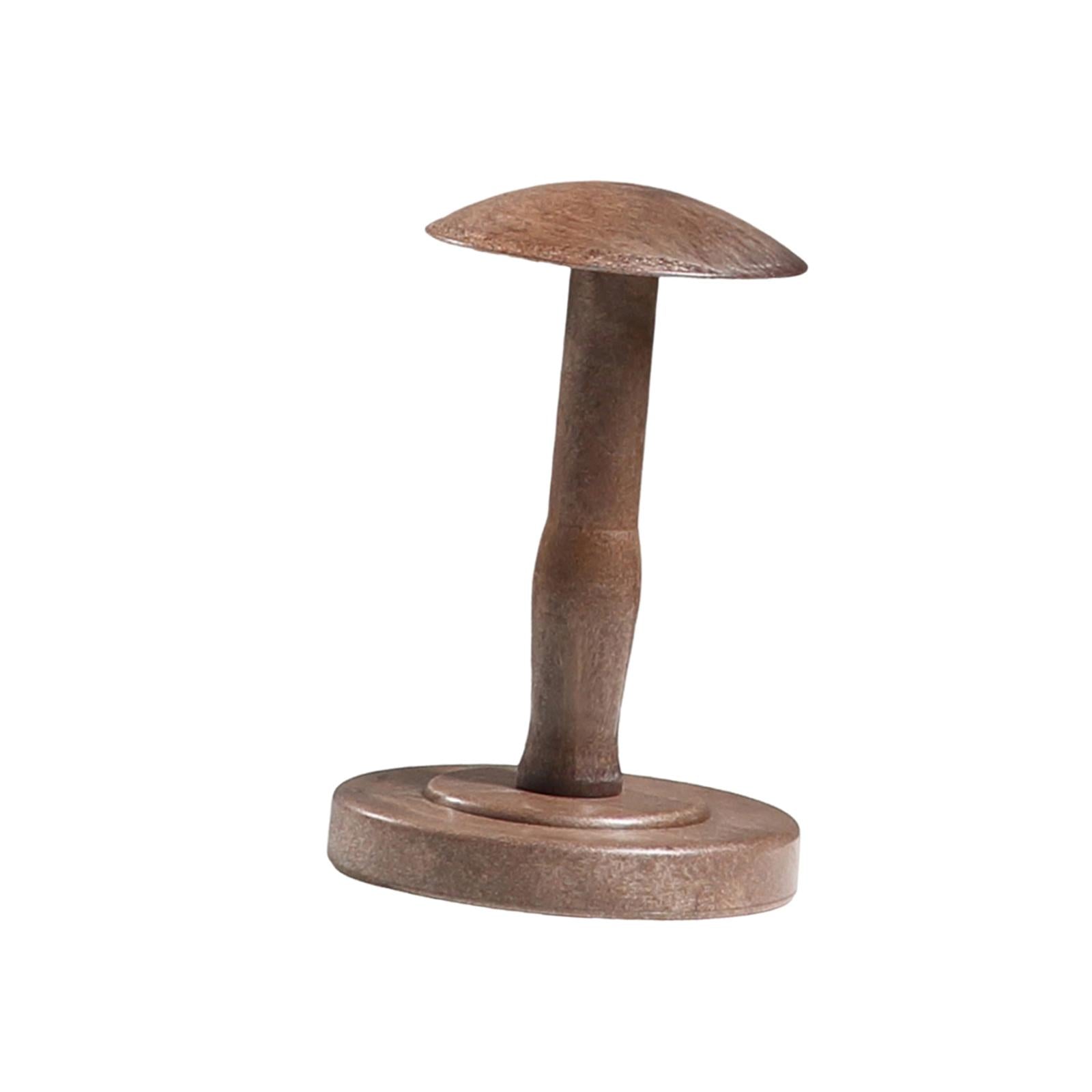 Wig Head Display Wood Domed Rustic Hat Holder for Tabletop Decoration Closet M