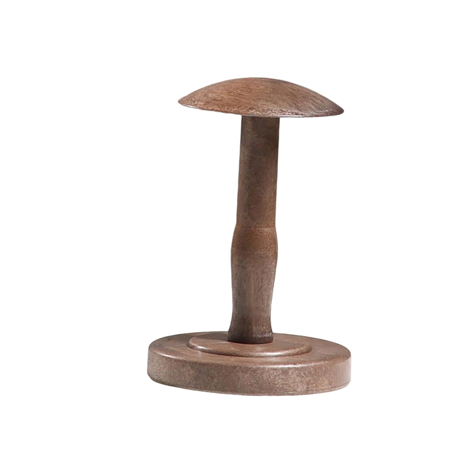 Wig Head Display Wood Domed Rustic Hat Holder for Tabletop Decoration Closet M