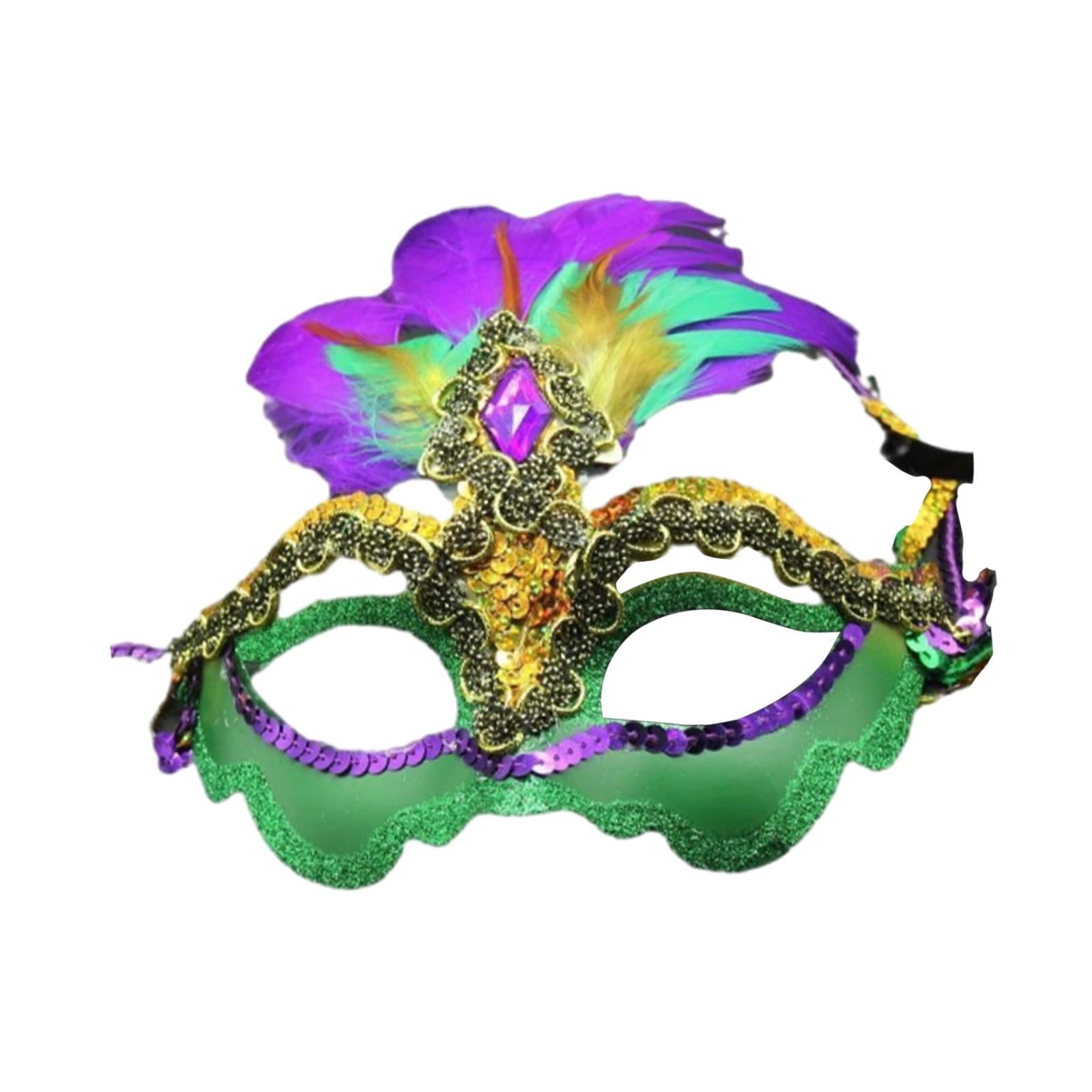 Feather Masquerade Mask for Fashion Shows Mardi Gras Reenactment Art Theater