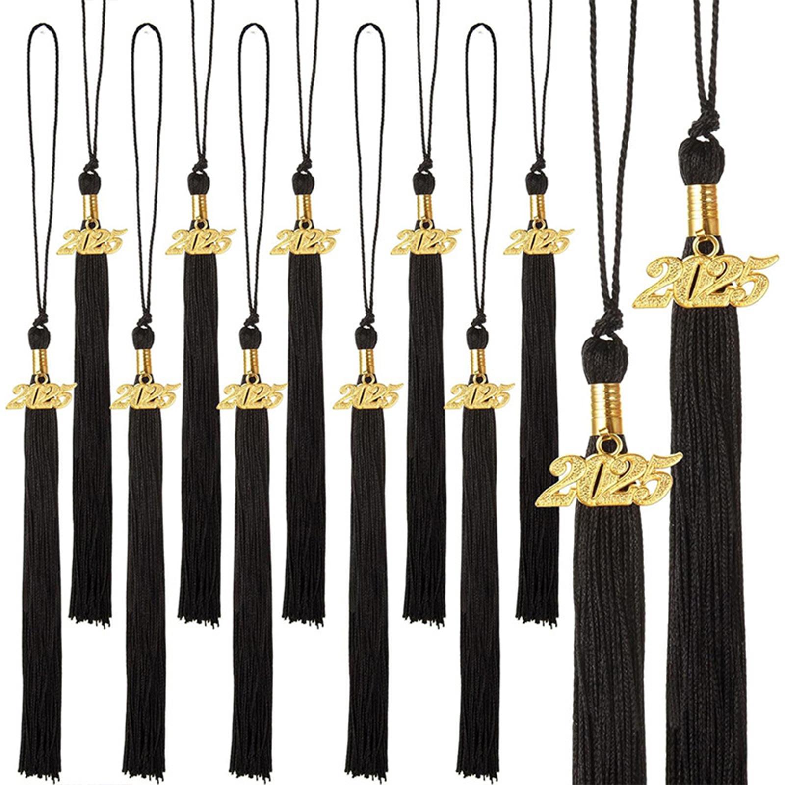 10Pcs Graduation Tassels 2025 Souvenir Party Supplies Graduation Cap Tassels black