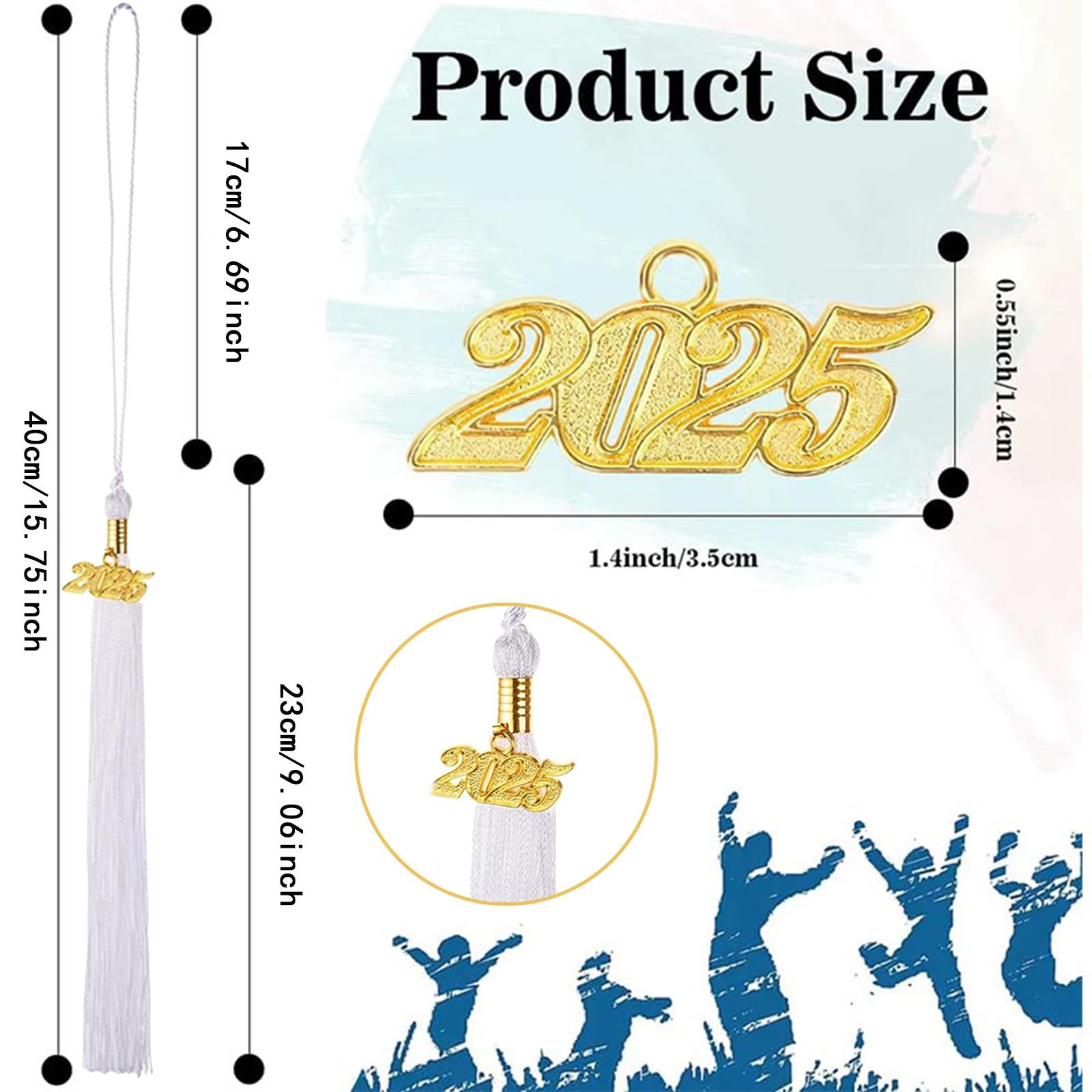 10Pcs Graduation Tassels 2025 Souvenir Party Supplies Graduation Cap Tassels white