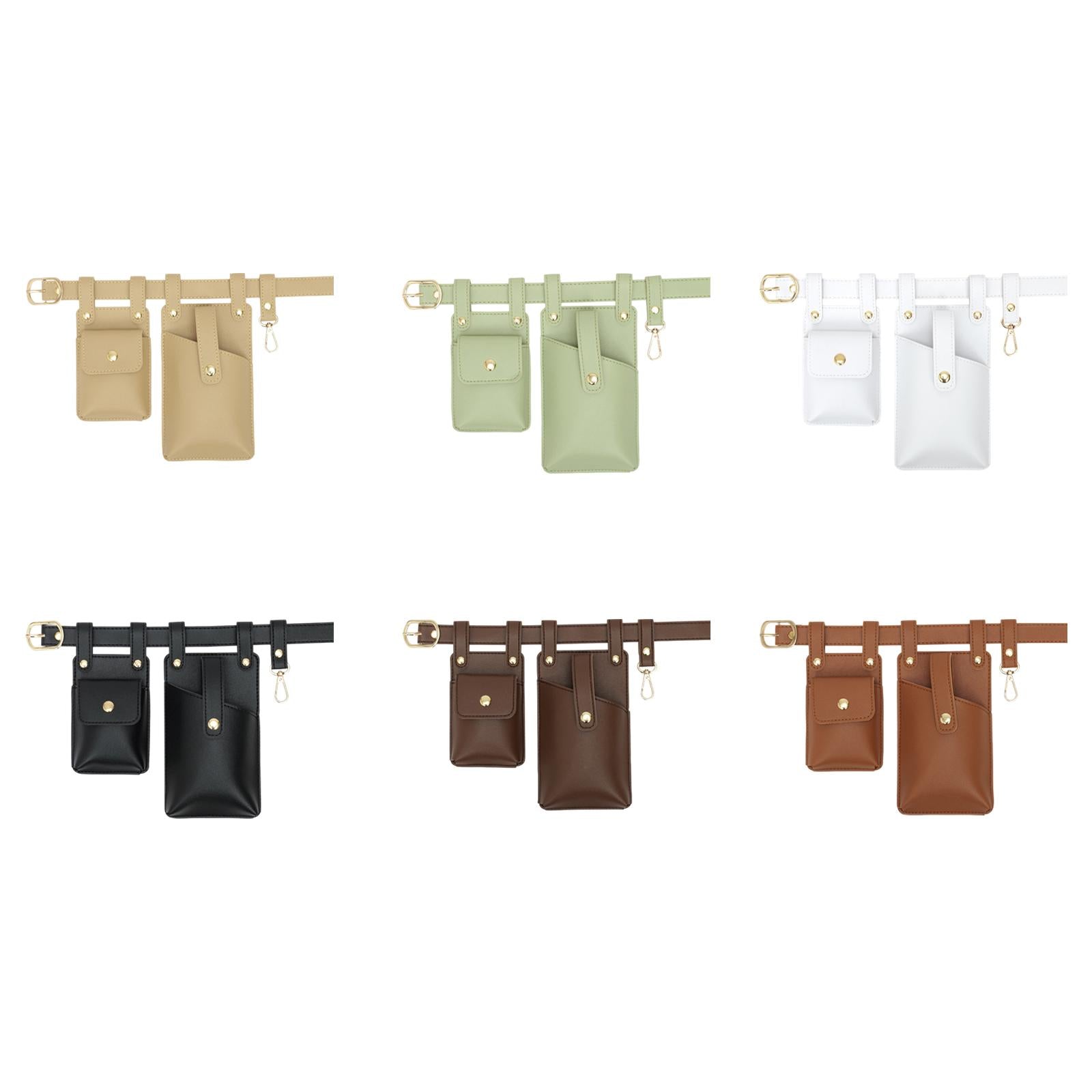 Fanny Pack PU Leather Waist Organiser Belt Fashion Multifunctional Waist Bag Black