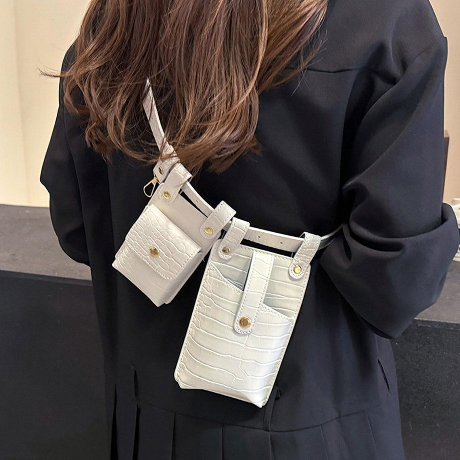 Waist Bag for Women Portable Fashion Shoulder Bag for Walking Outdoor Travel white