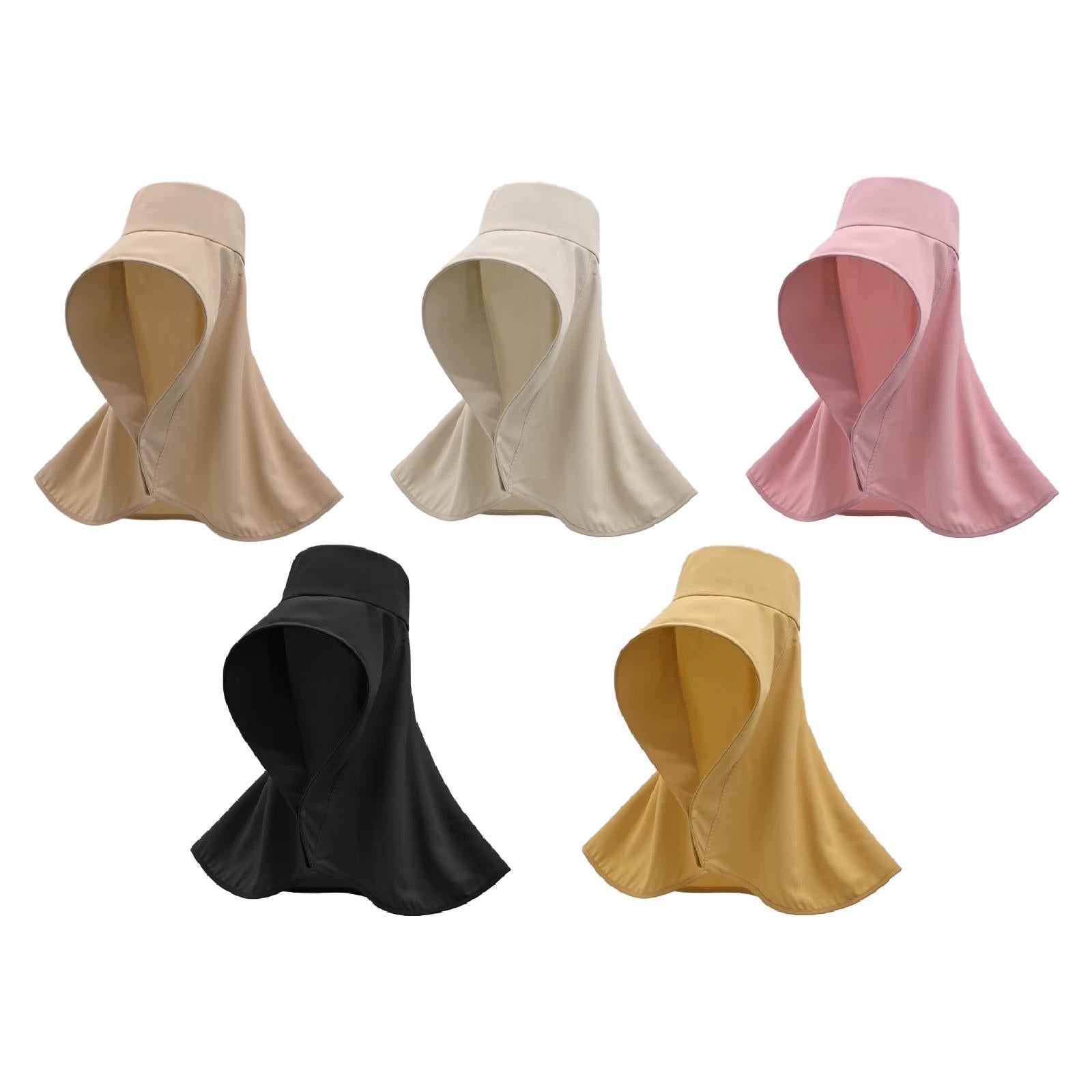 Wide Brim Shawl Sun Hat for Women Lightweight Climbing Hiking with Neck Flap Khaki