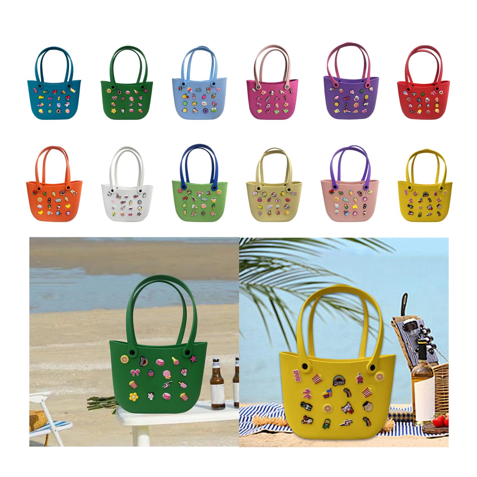 Open Tote Washable Shopping Storage Portable Leisure Easy to Clean Hole Bag Blue