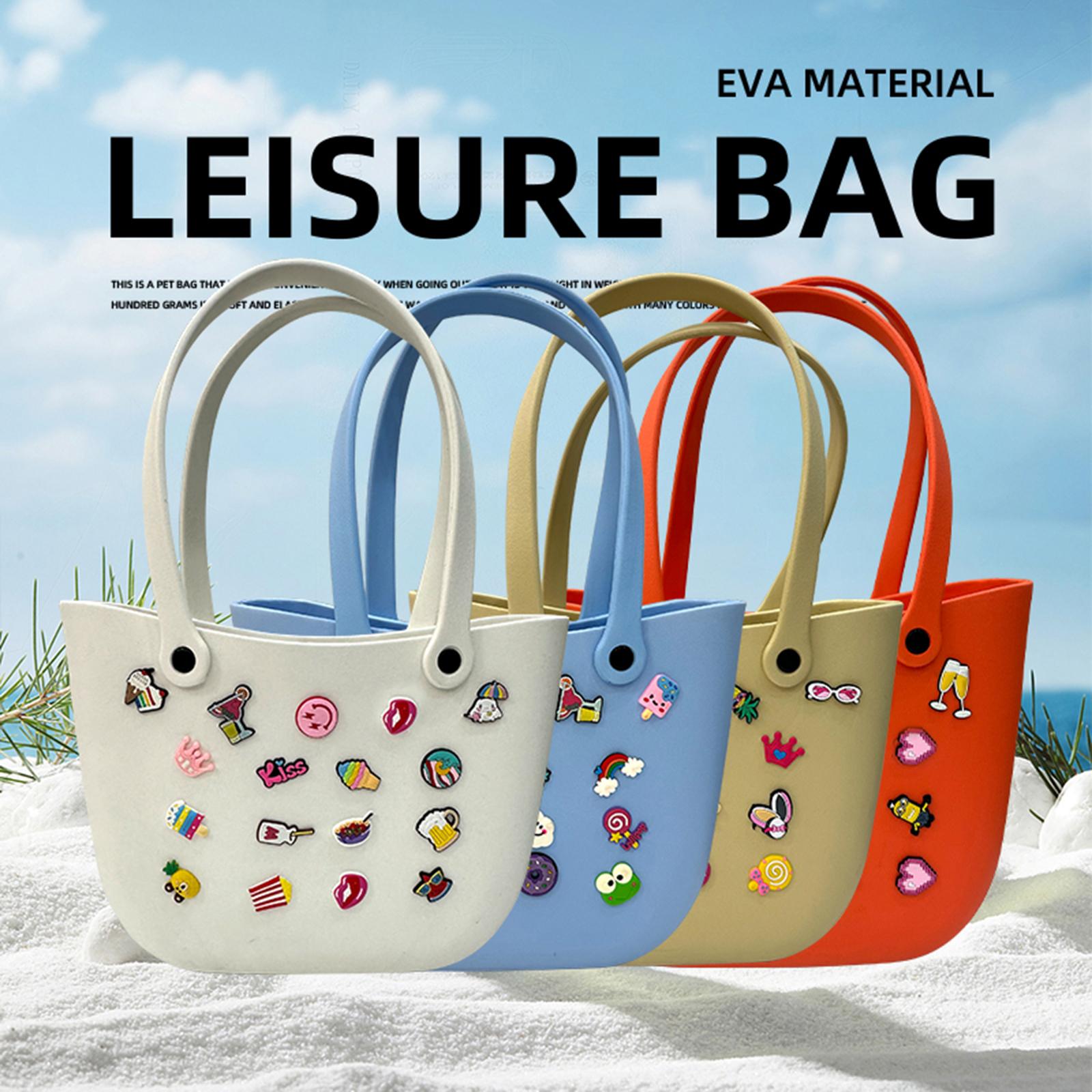 Open Tote Washable Shopping Storage Portable Leisure Easy to Clean Hole Bag Red