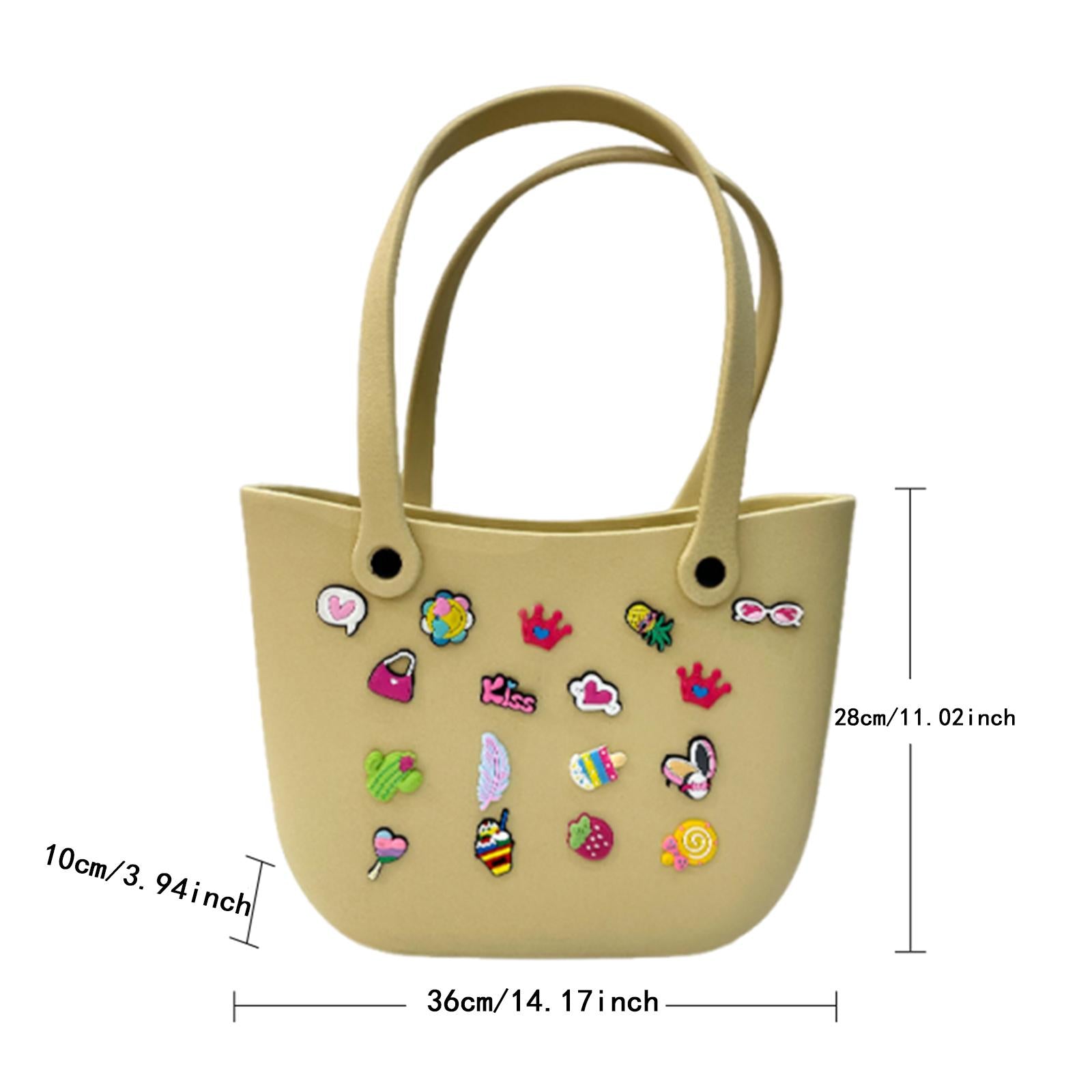 Open Tote Washable Shopping Storage Portable Leisure Easy to Clean Hole Bag Khaki