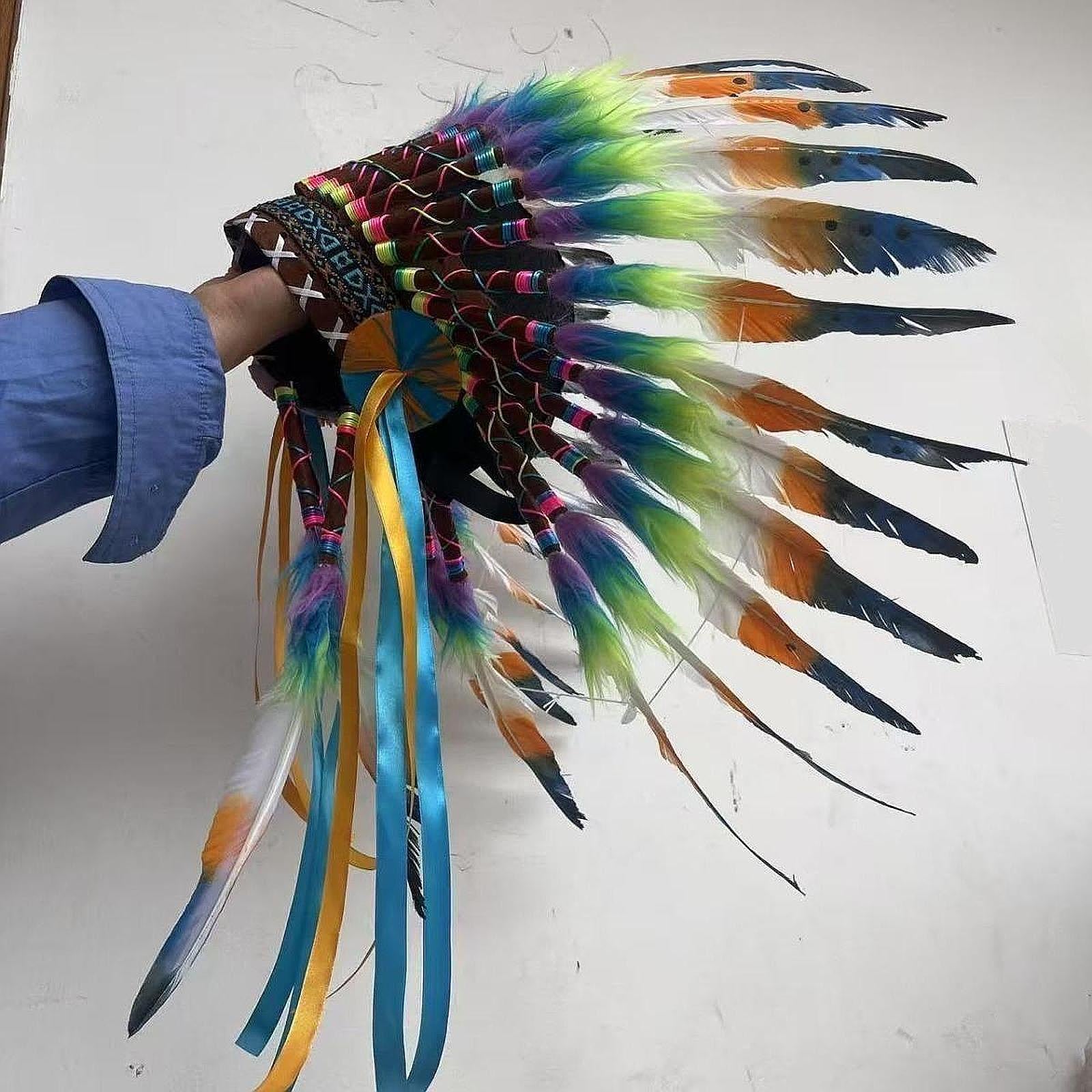 Artificial Feather Headdress Photo Props Headband for Cosplay Dance Carnival