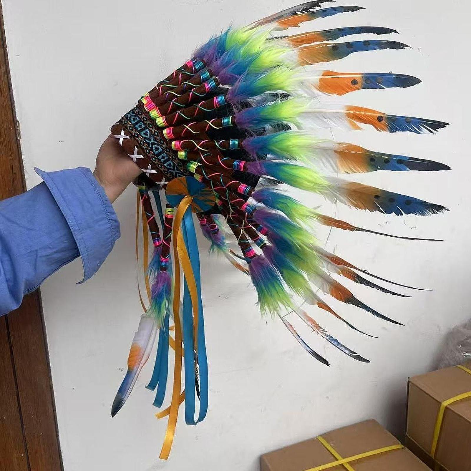 Artificial Feather Headdress Photo Props Headband for Cosplay Dance Carnival