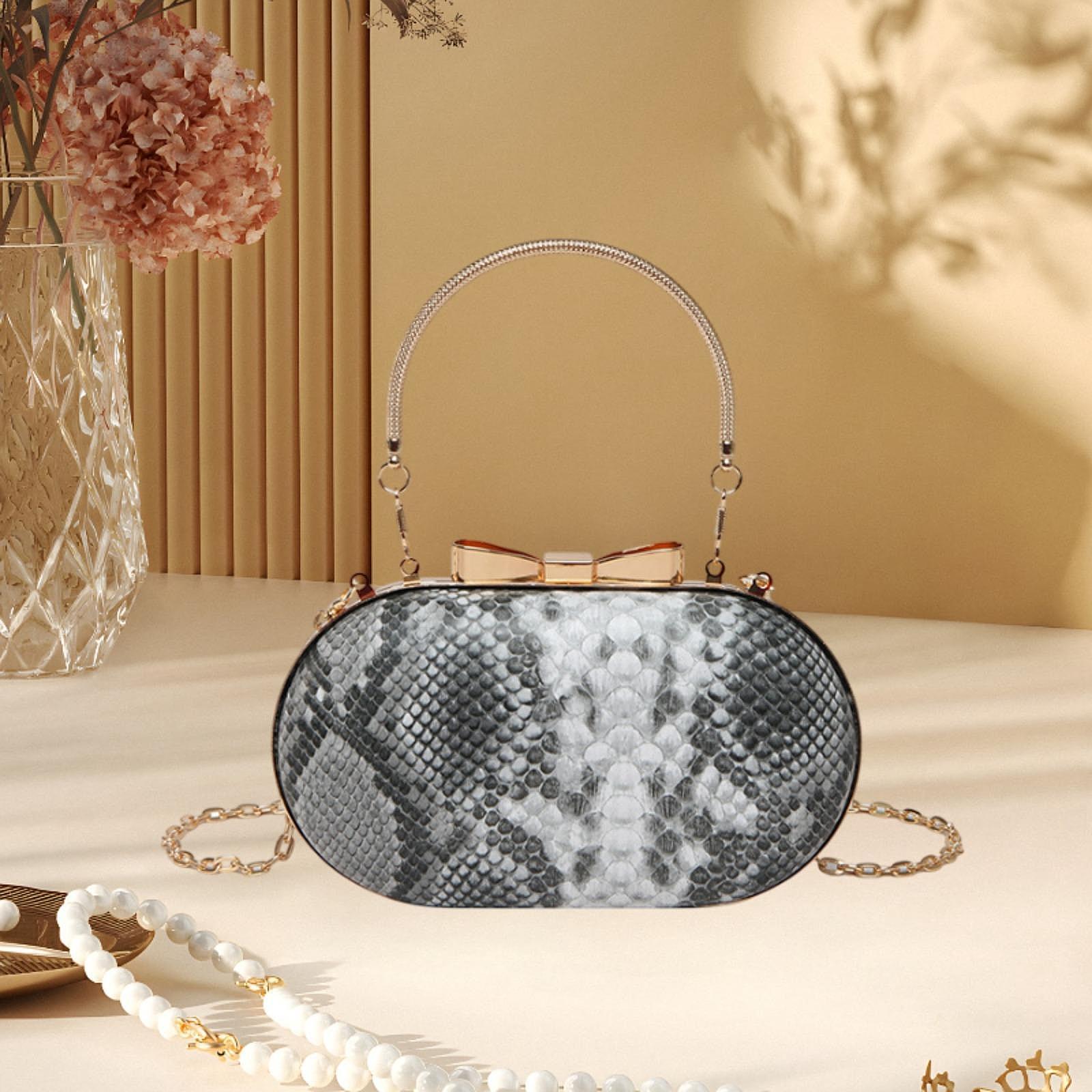 Woman Evening Bag Crossbody Bag Soft Fabric Lining for Shopping Clutch Purse Black