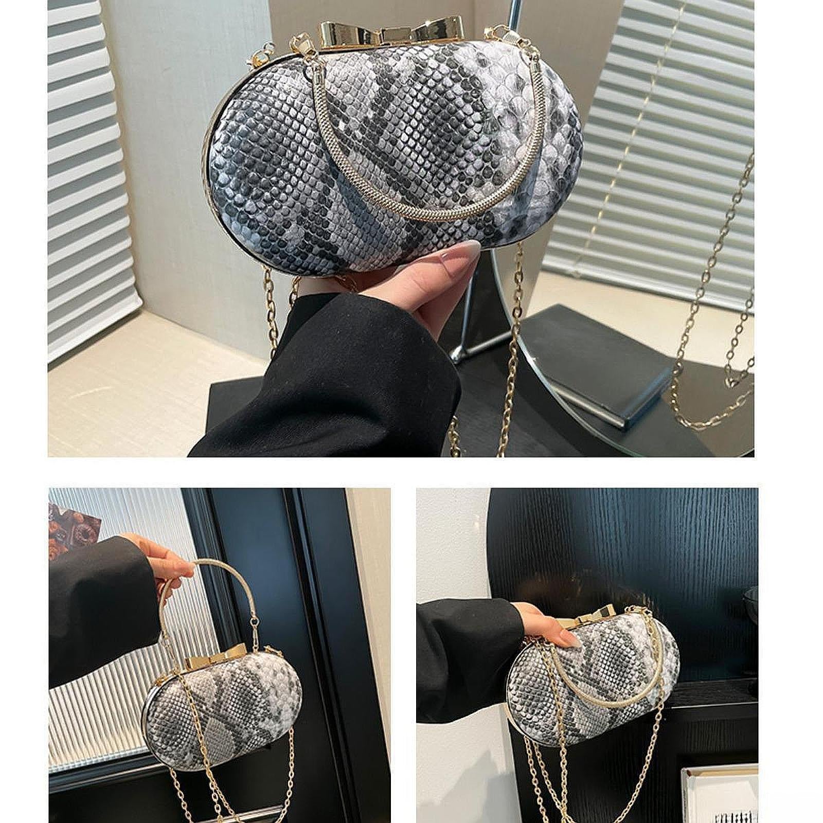 Woman Evening Bag Crossbody Bag Soft Fabric Lining for Shopping Clutch Purse Black
