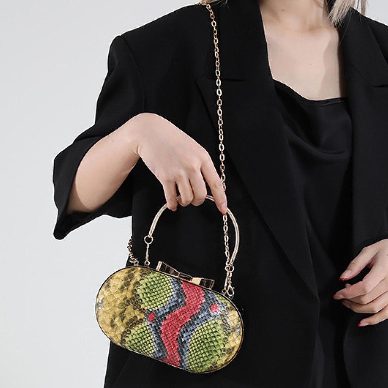 Woman Evening Bag Crossbody Bag Soft Fabric Lining for Shopping Clutch Purse Mixed Color