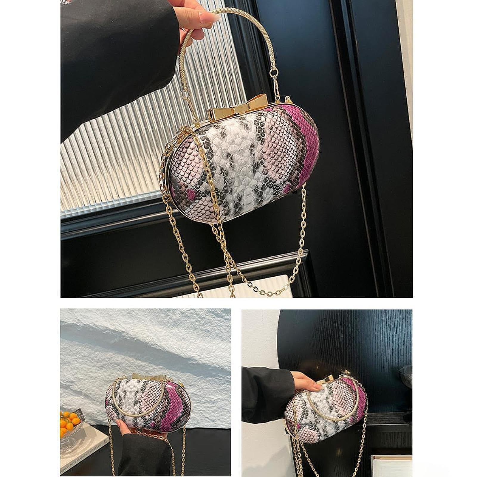 Woman Evening Bag Crossbody Bag Soft Fabric Lining for Shopping Clutch Purse Purple