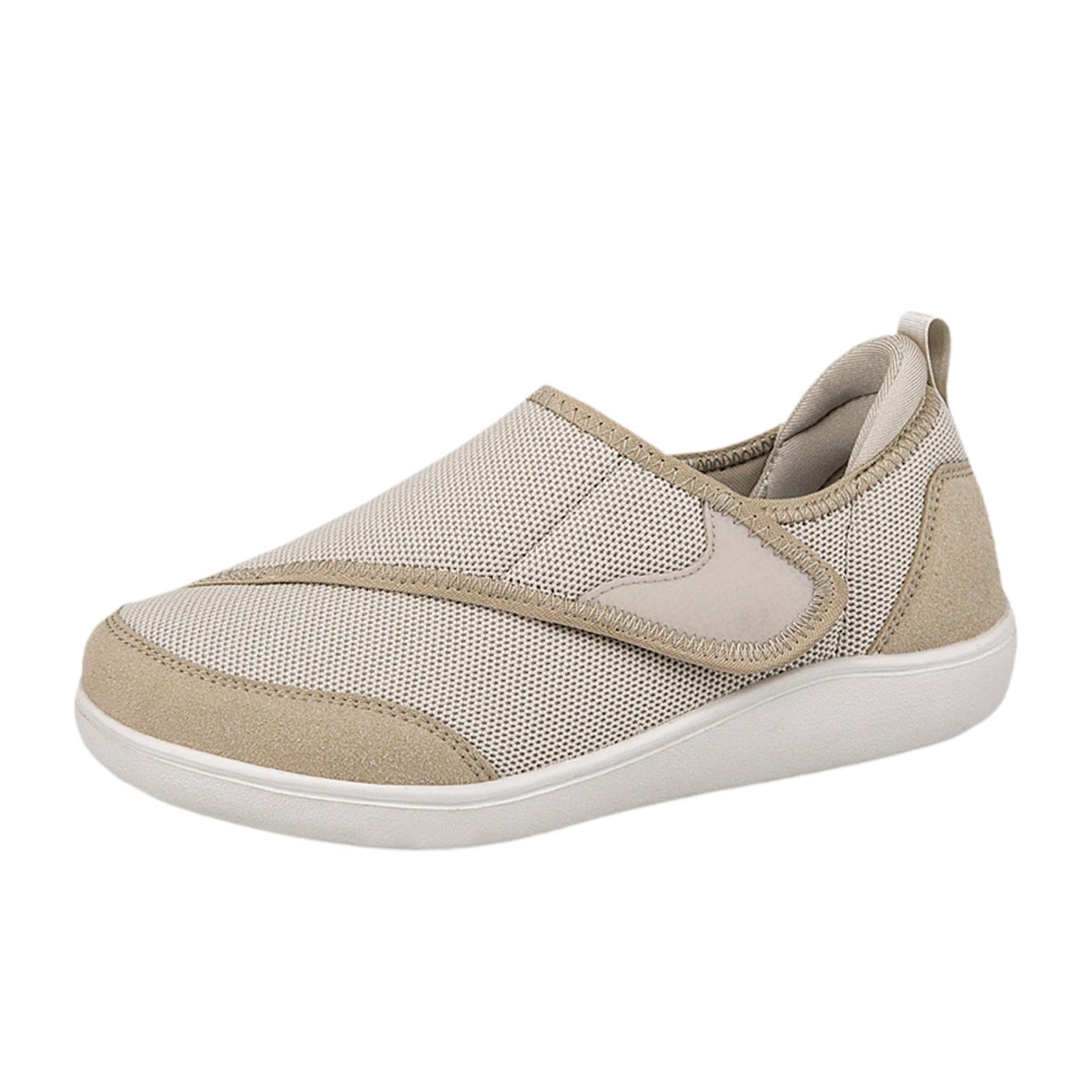 Womens Mesh Sneakers Soft Non Slip Soles Round Toe Walking Shoes 39 Khaki